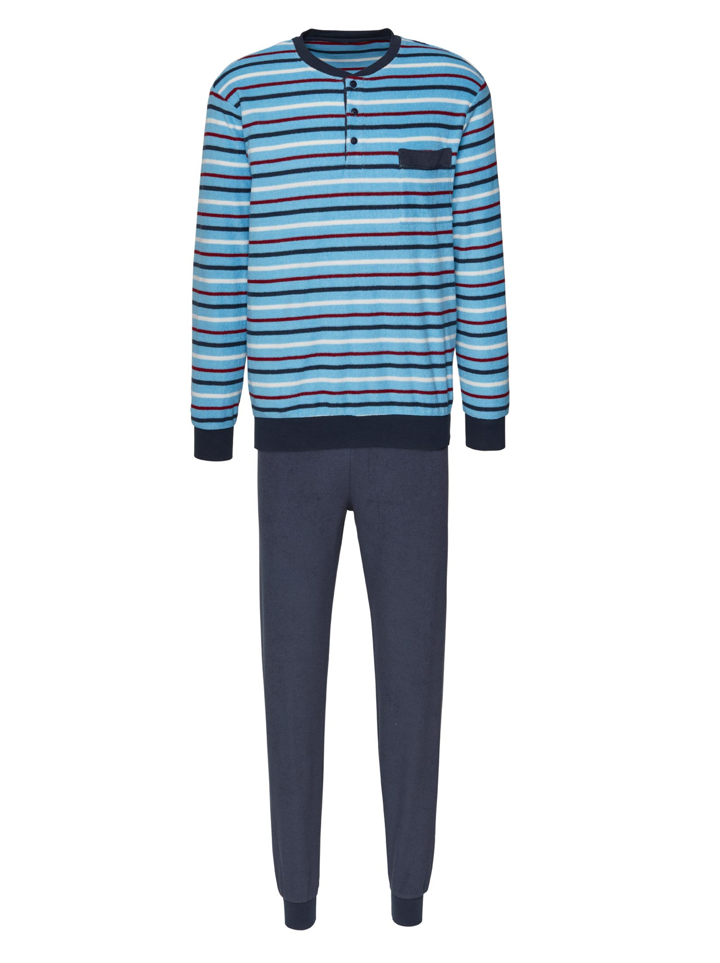 KINGsCLUB Schlafanzug - blau-gestreift
