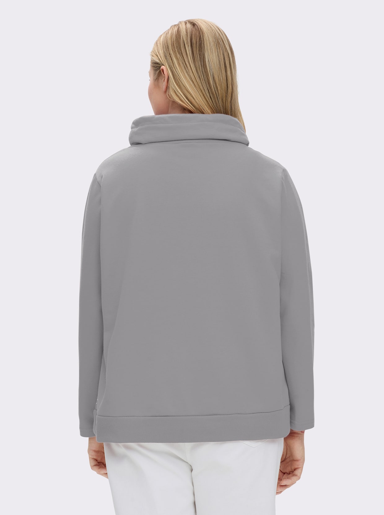 Sweatshirt aus innen angerautem Baumwoll-Mix - steingrau-bedruckt