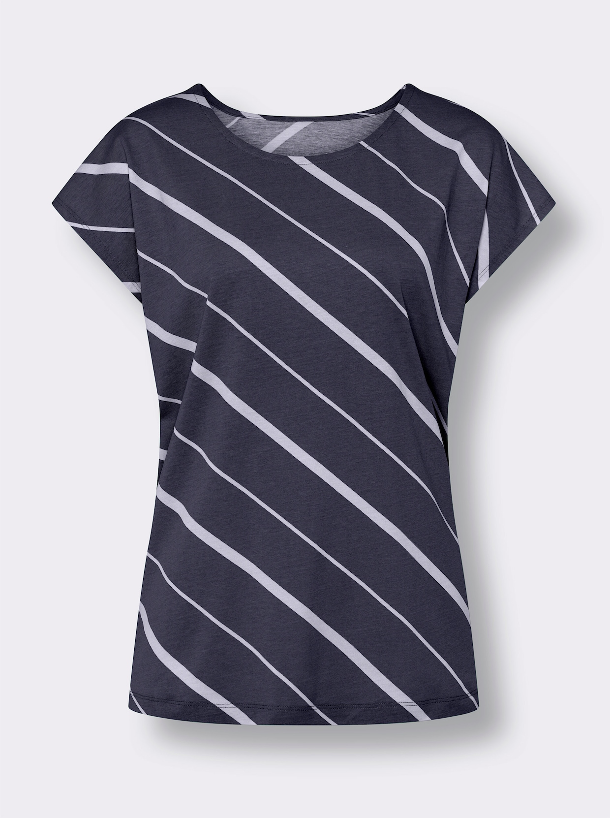 Tričko s krátkymi rukávmi - Pruhovanie: námornícka modrá – biela