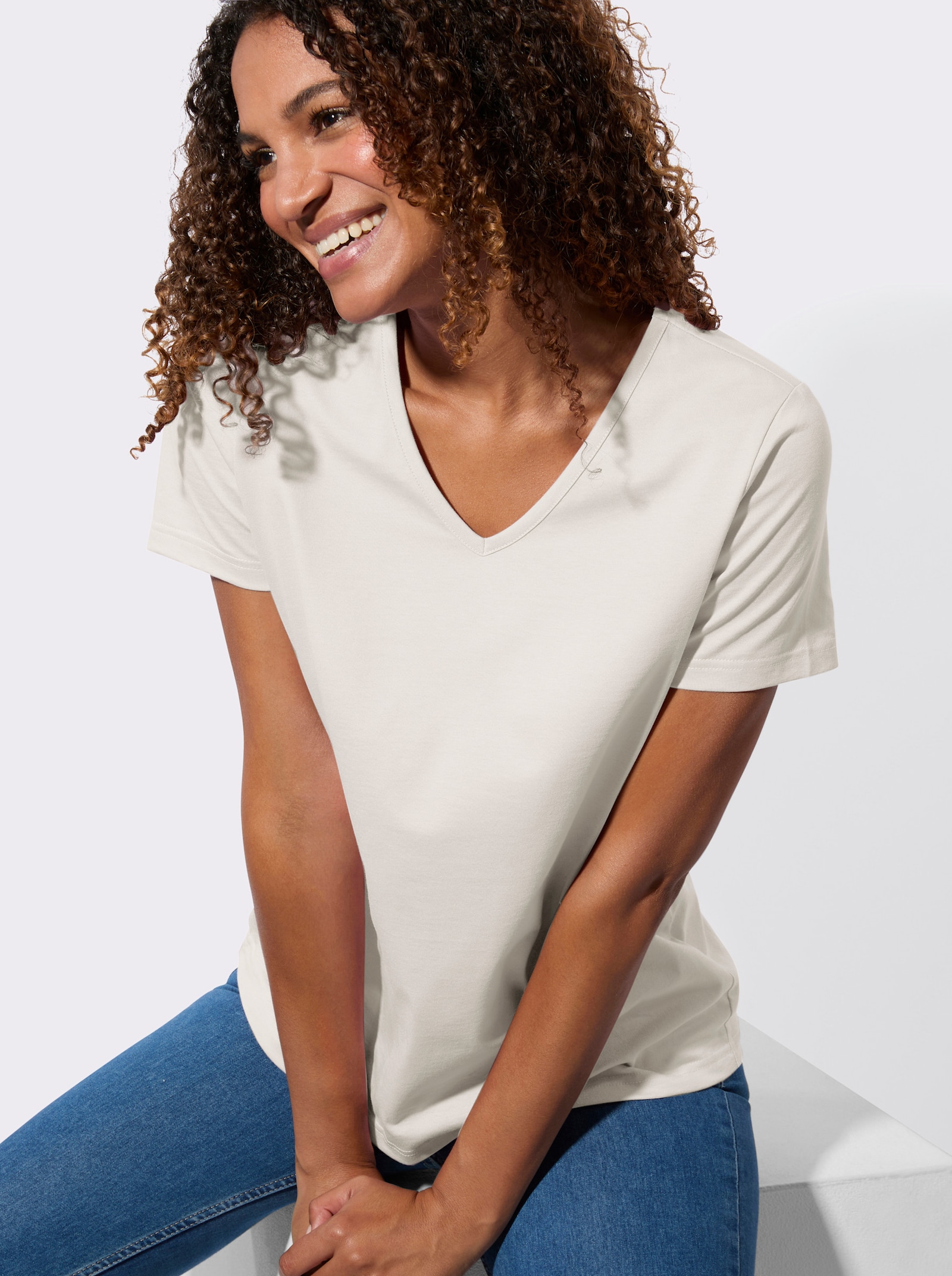 Tričko s krátkým rukávem v balení po 2 ks - ecru + ecru