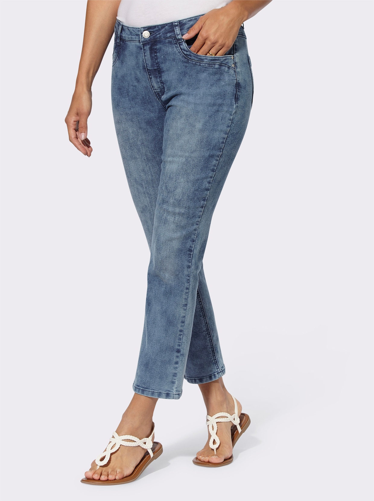 7/8-Jeans - blue-stone-washed