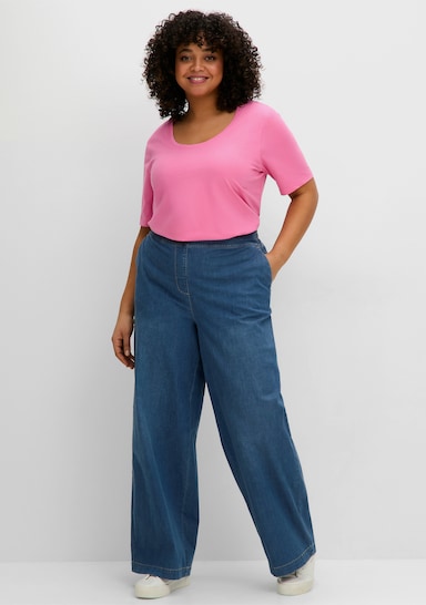 sheego Rundhalsshirt - blumiges pink