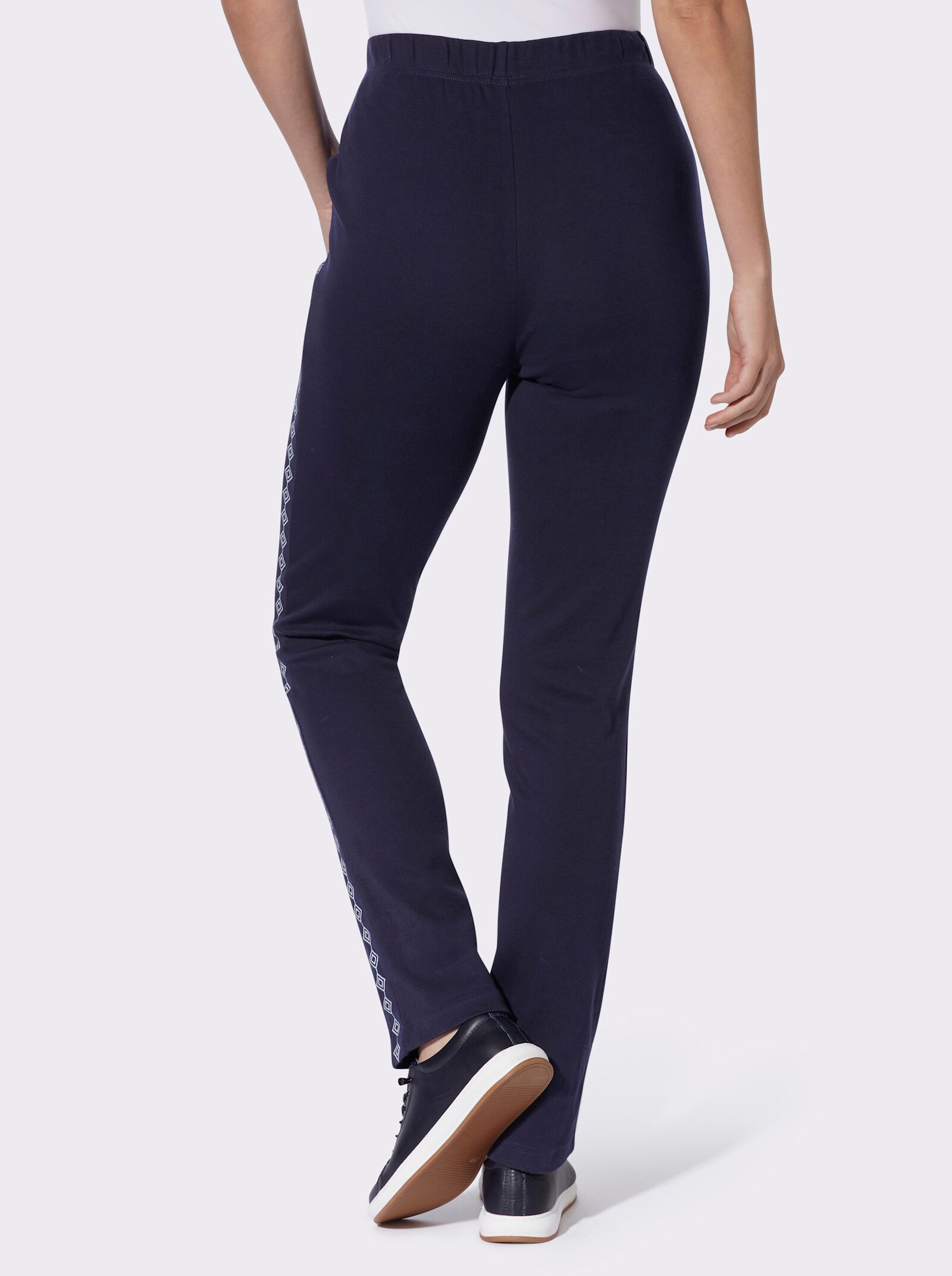 Jerseyhose mit figurfreundlichen Einsätzen - marine