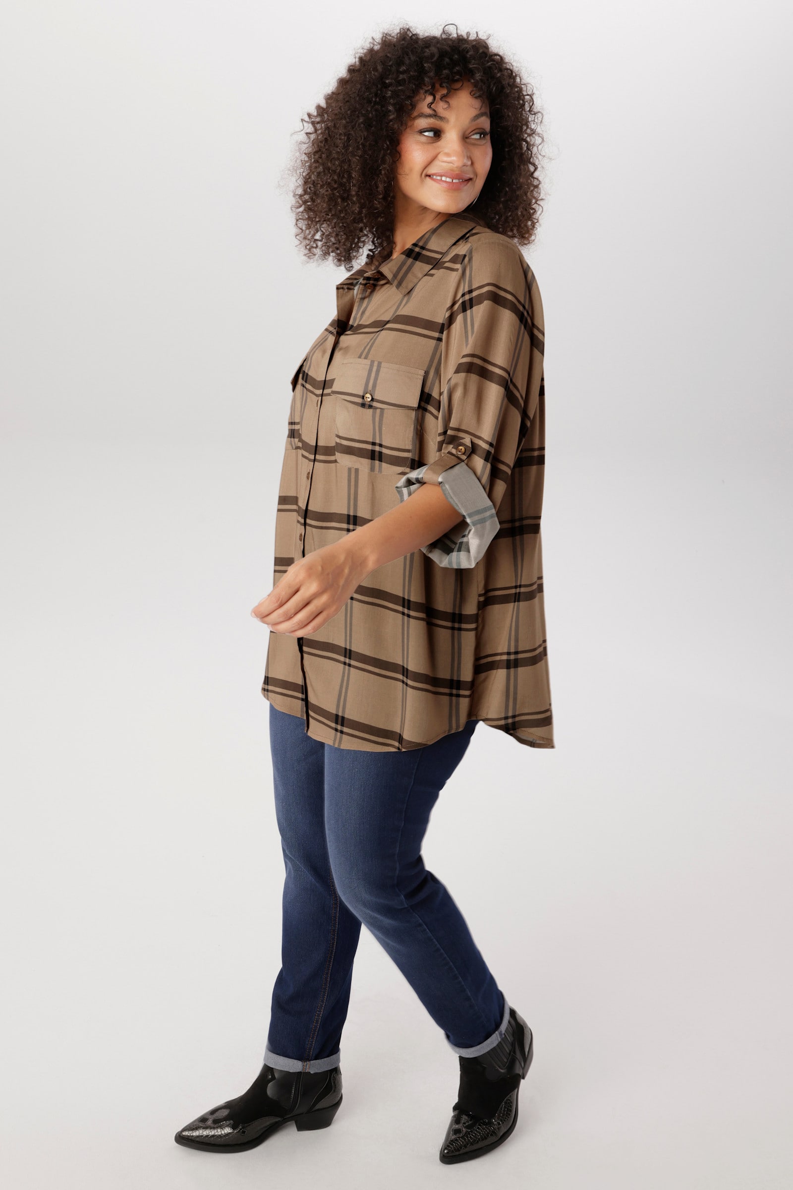 Aniston PLUS Karobluse - beige-kariert