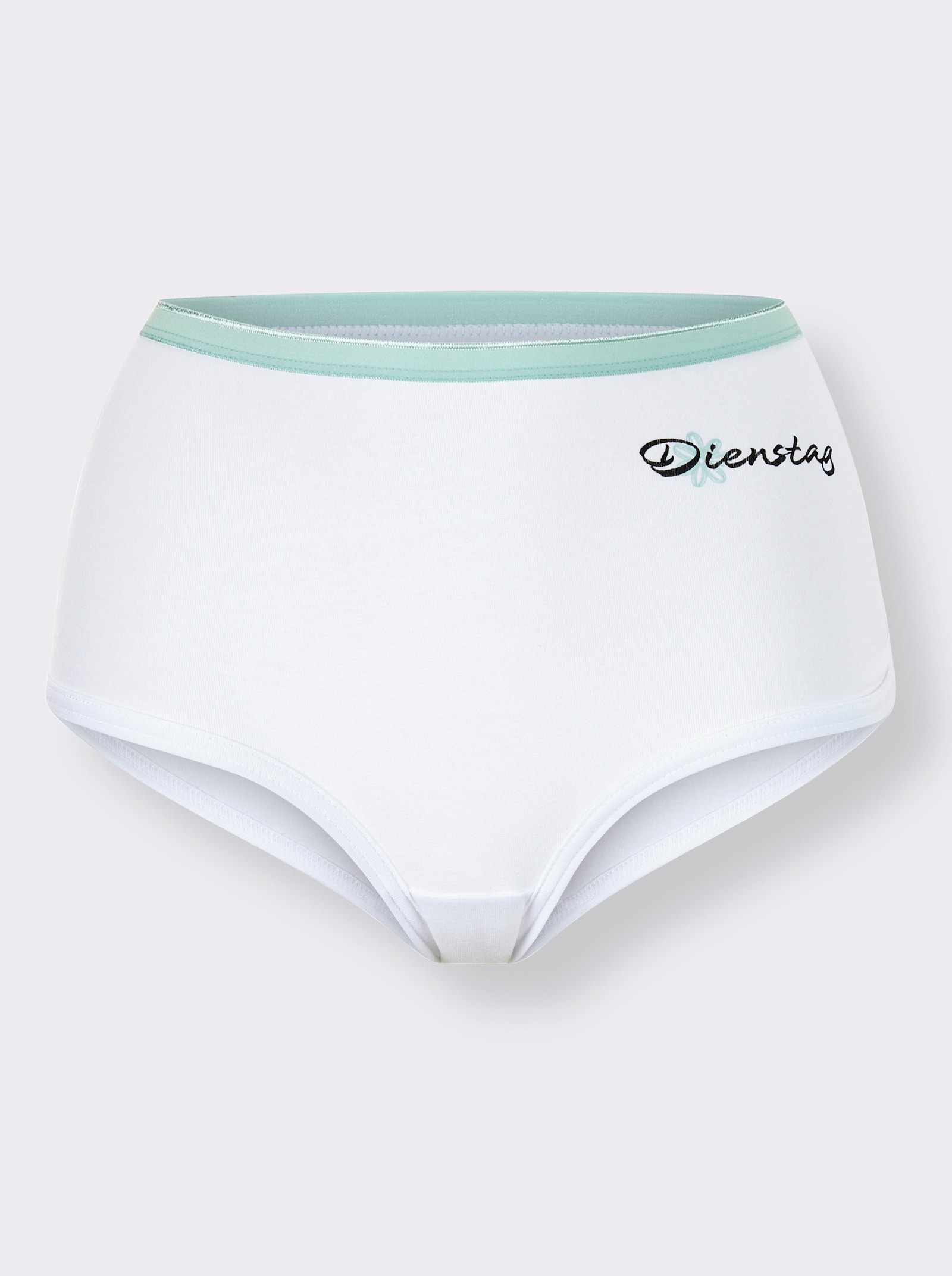 wäschepur Kalhotky s potiskem dnů v týdnu - bílá