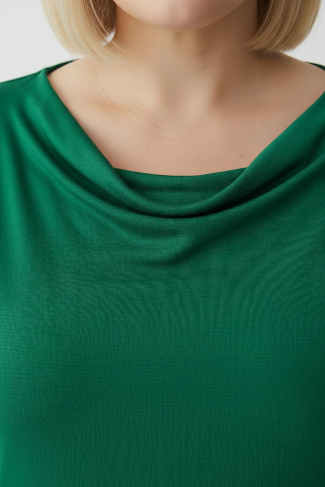 Wasserfallshirt mit 3/4-langen Ärmeln - smaragd