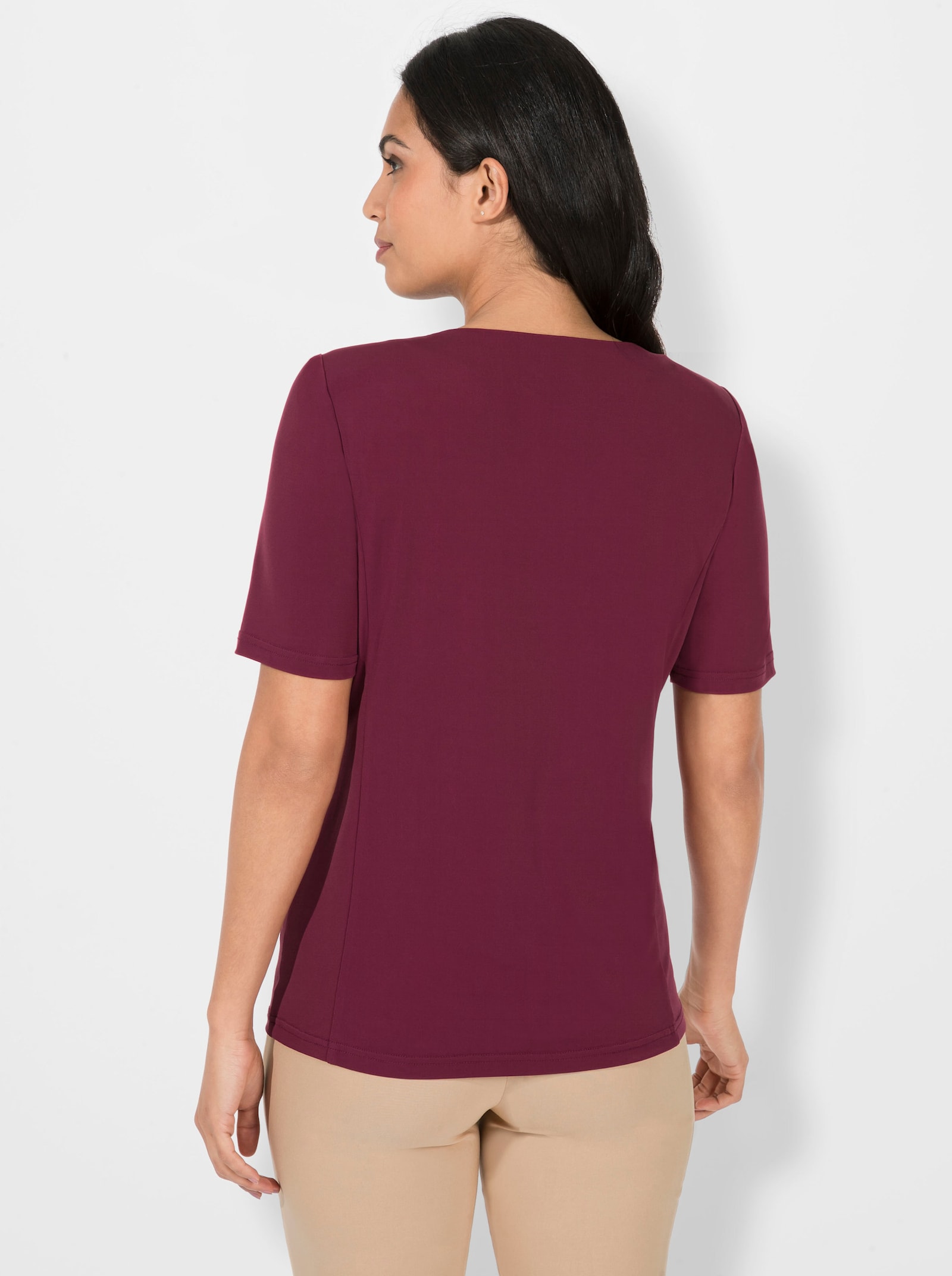 Shirtjacke in Jersey-Qualität - bordeaux