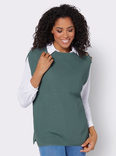 Pullunder mit seitlichen Schlitzen - jade