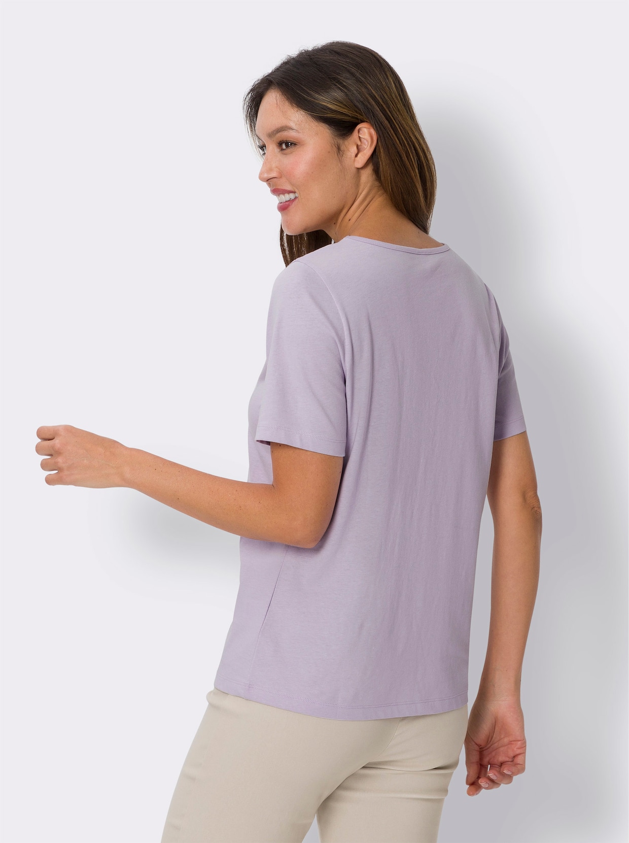 Shirt met korte mouwen - lila/antraciet