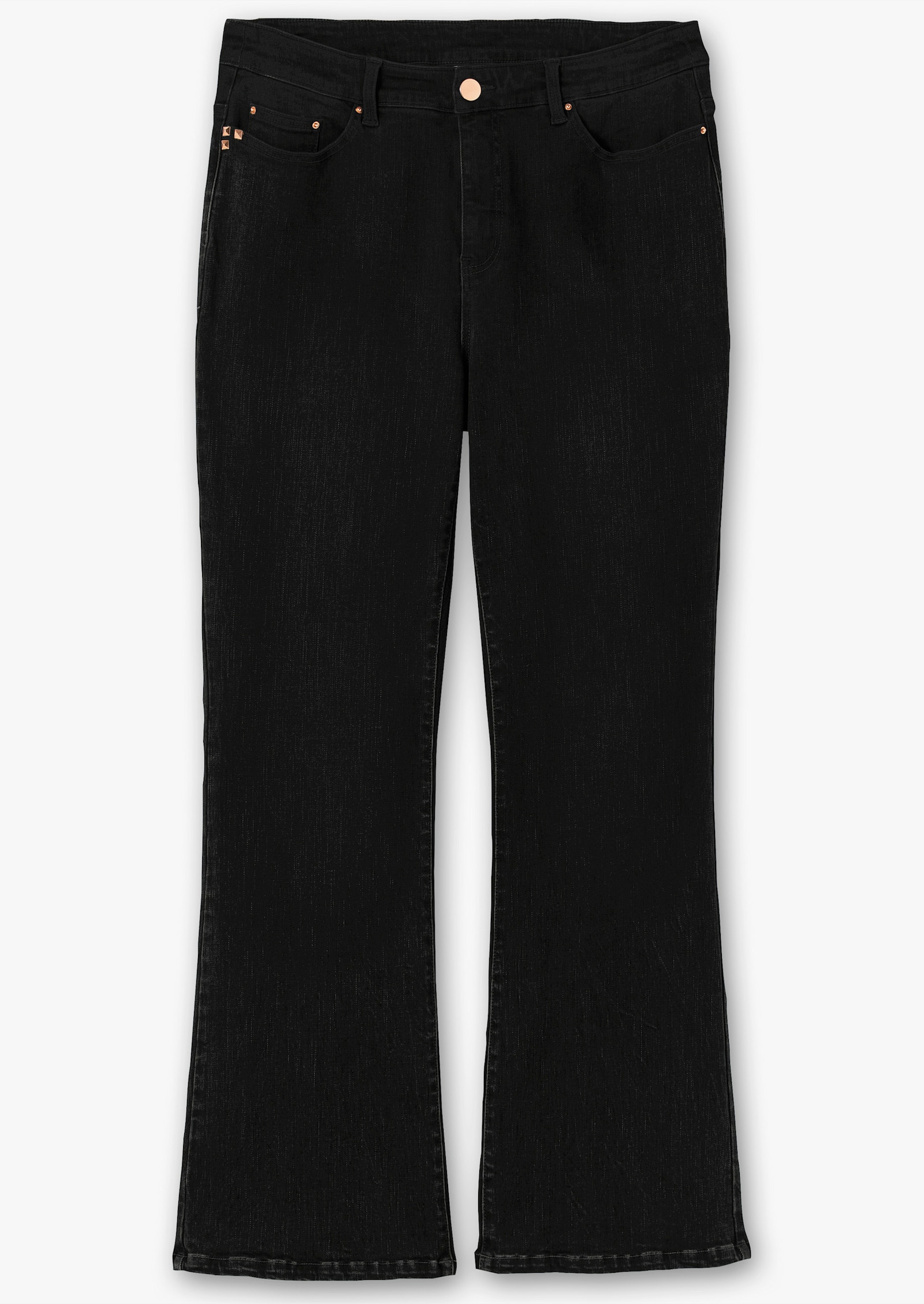 sheego Jean avec effet sculptant, bootcut - noir denim