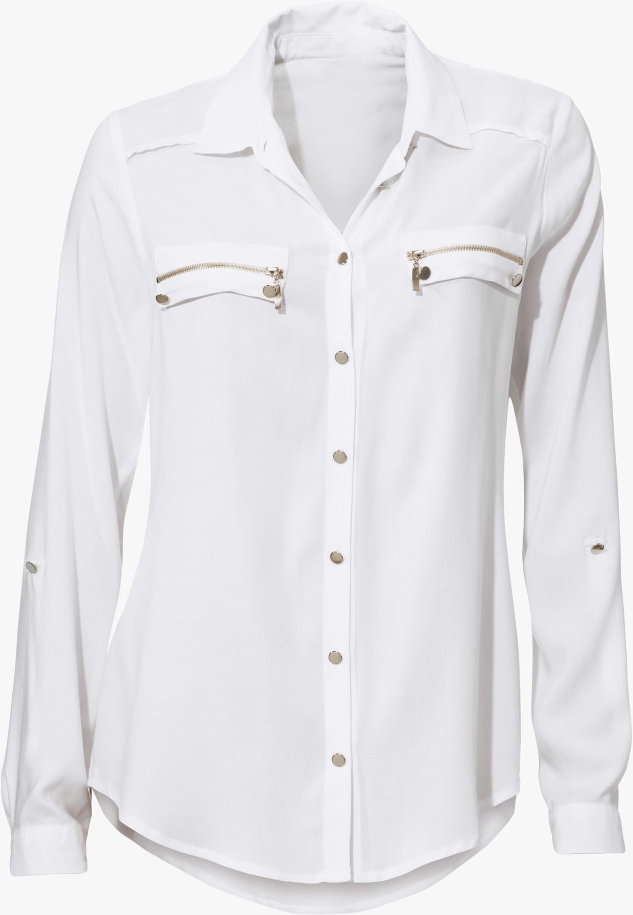 heine Langarm-Bluse - weiss