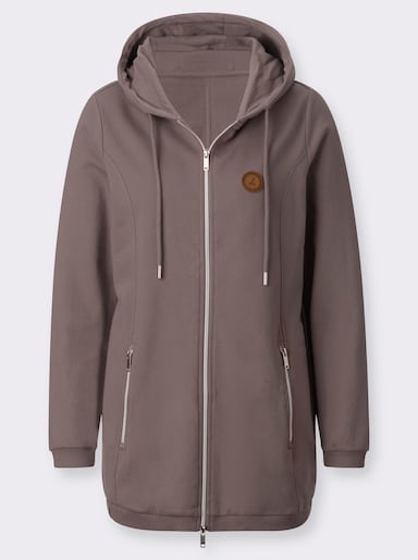 Sweatjacke - dunkeltaupe