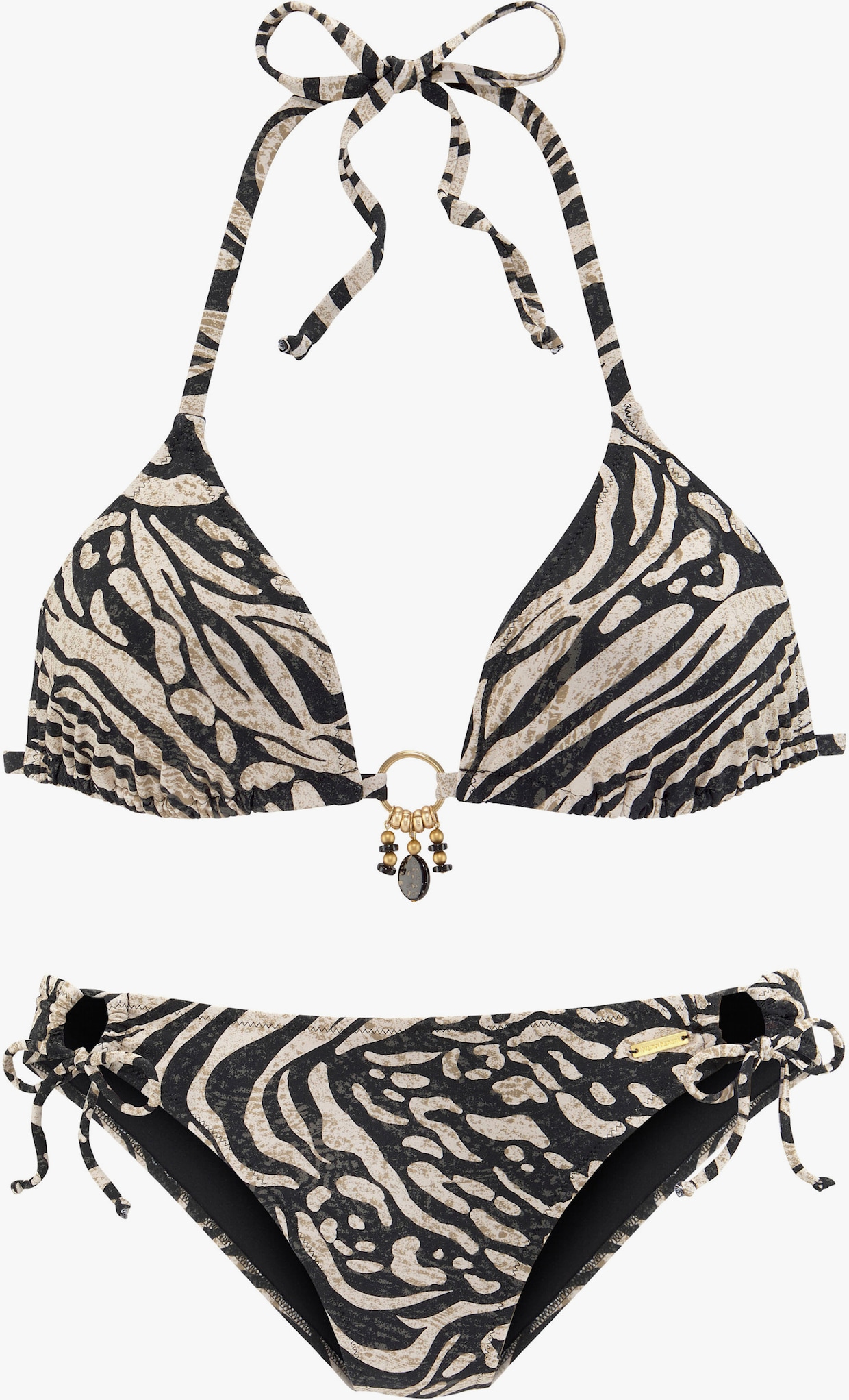 Bruno Banani Triangel-Bikini - braun-bedruckt