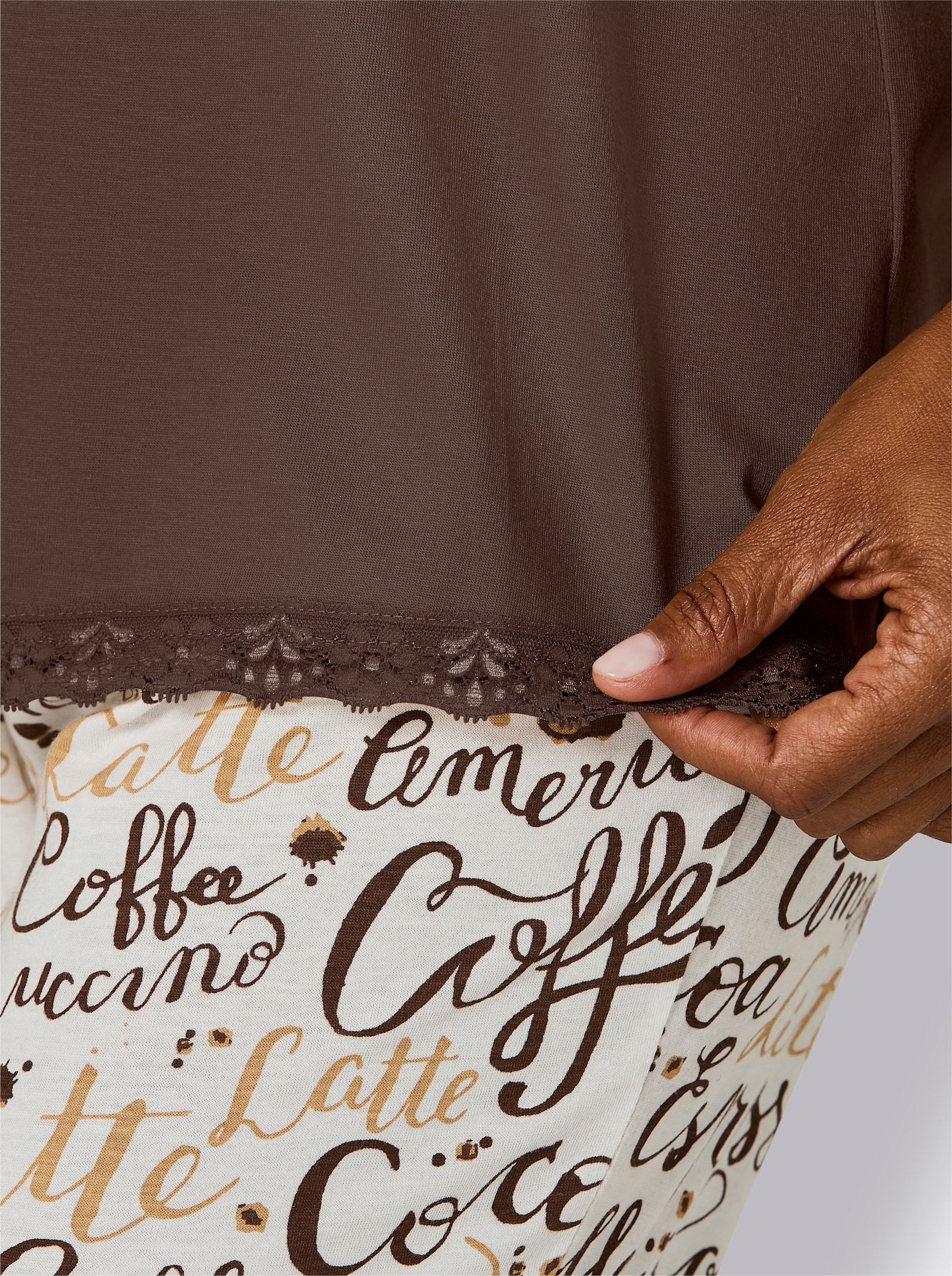 wäschepur Pyjama-T-shirt - chocolat