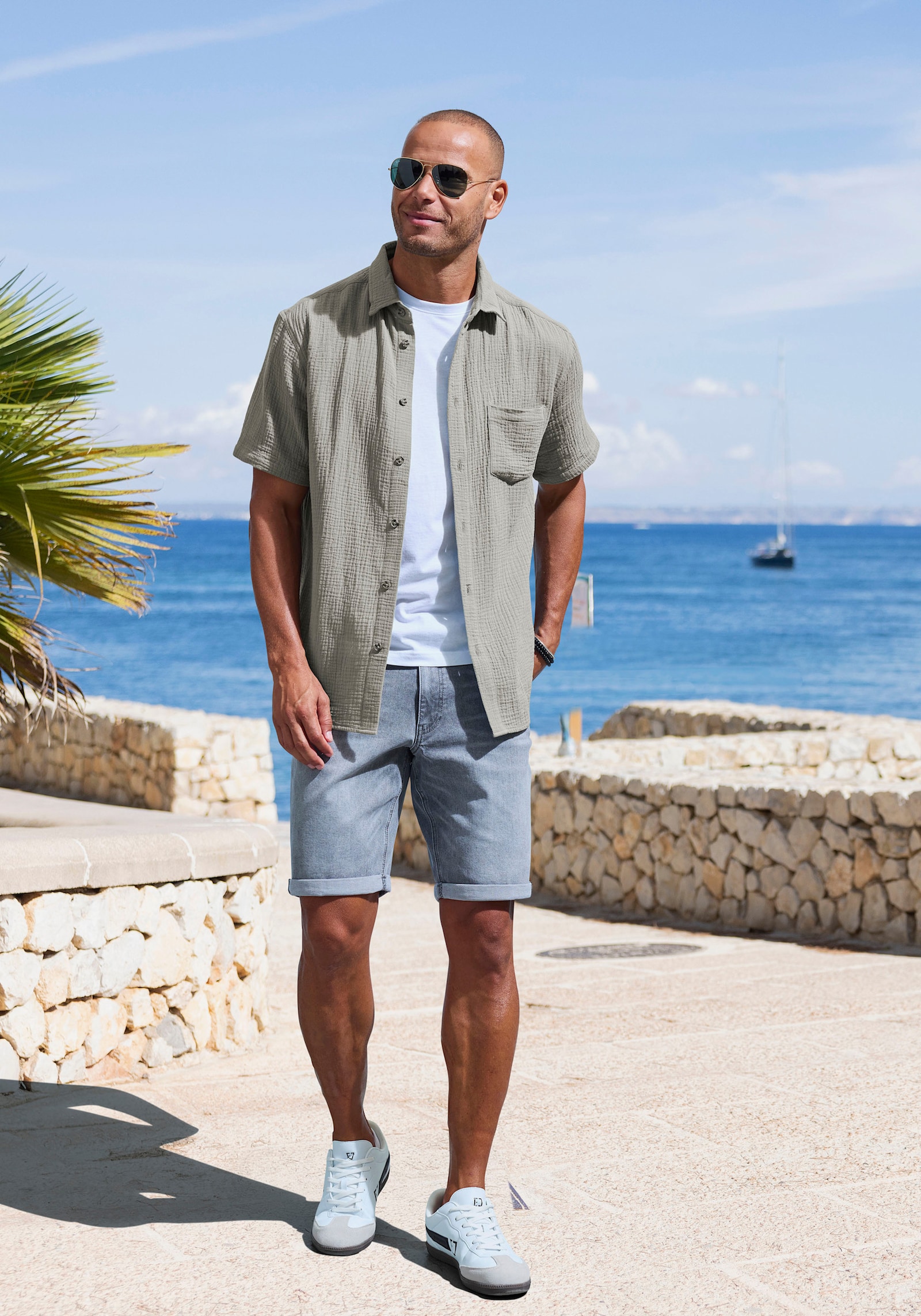 Beachtime Kurzarmhemd - salbei