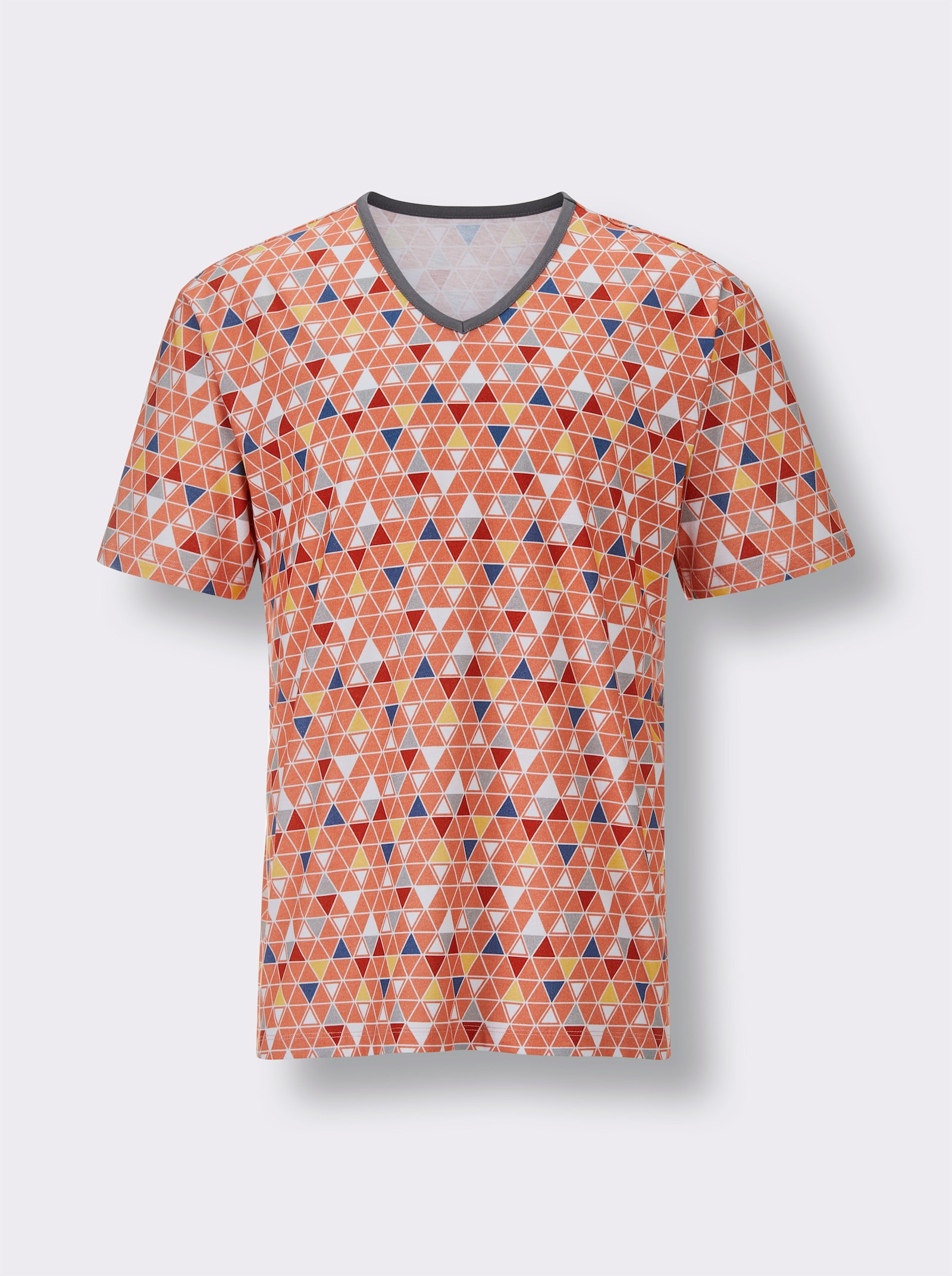 wäschepur men Shorty - anthrazit-papaya-bedruckt