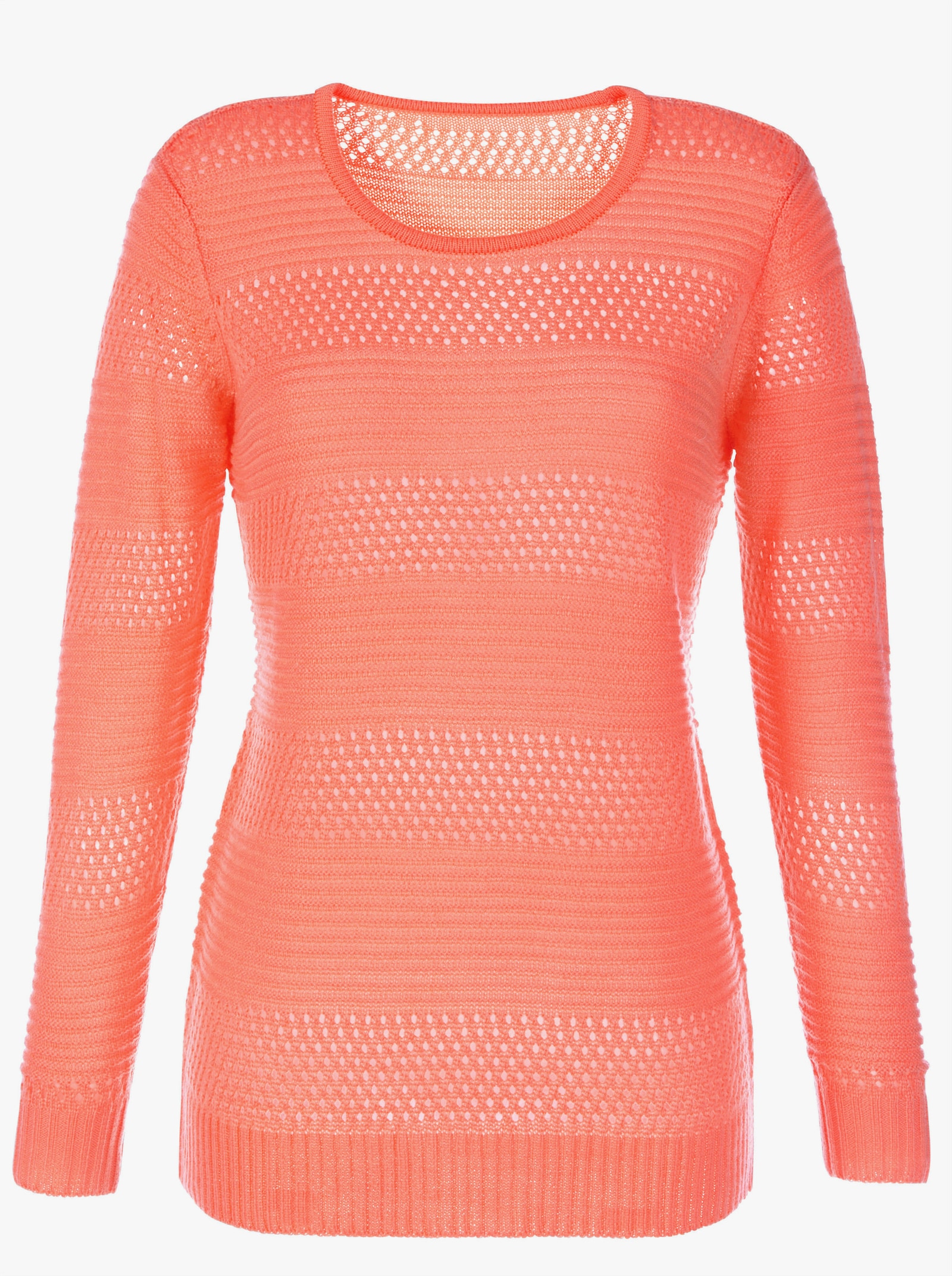 Pulóver s okrúhlym výstrihom, letný materiál - marhuľová