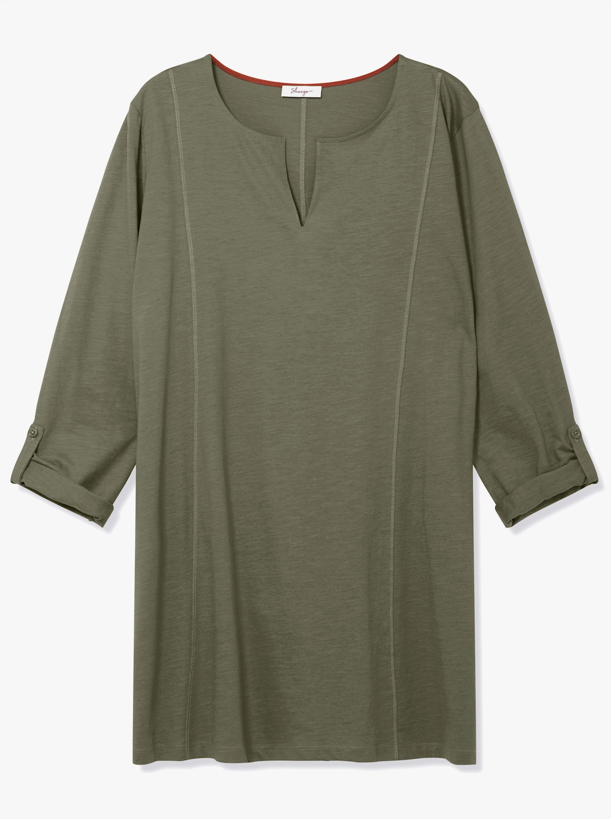 sheego T-shirt long - kaki