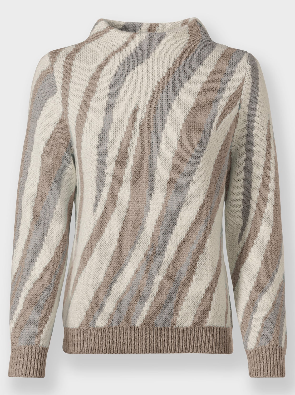 Jacquardpullover - sesam-champagner-gemustert
