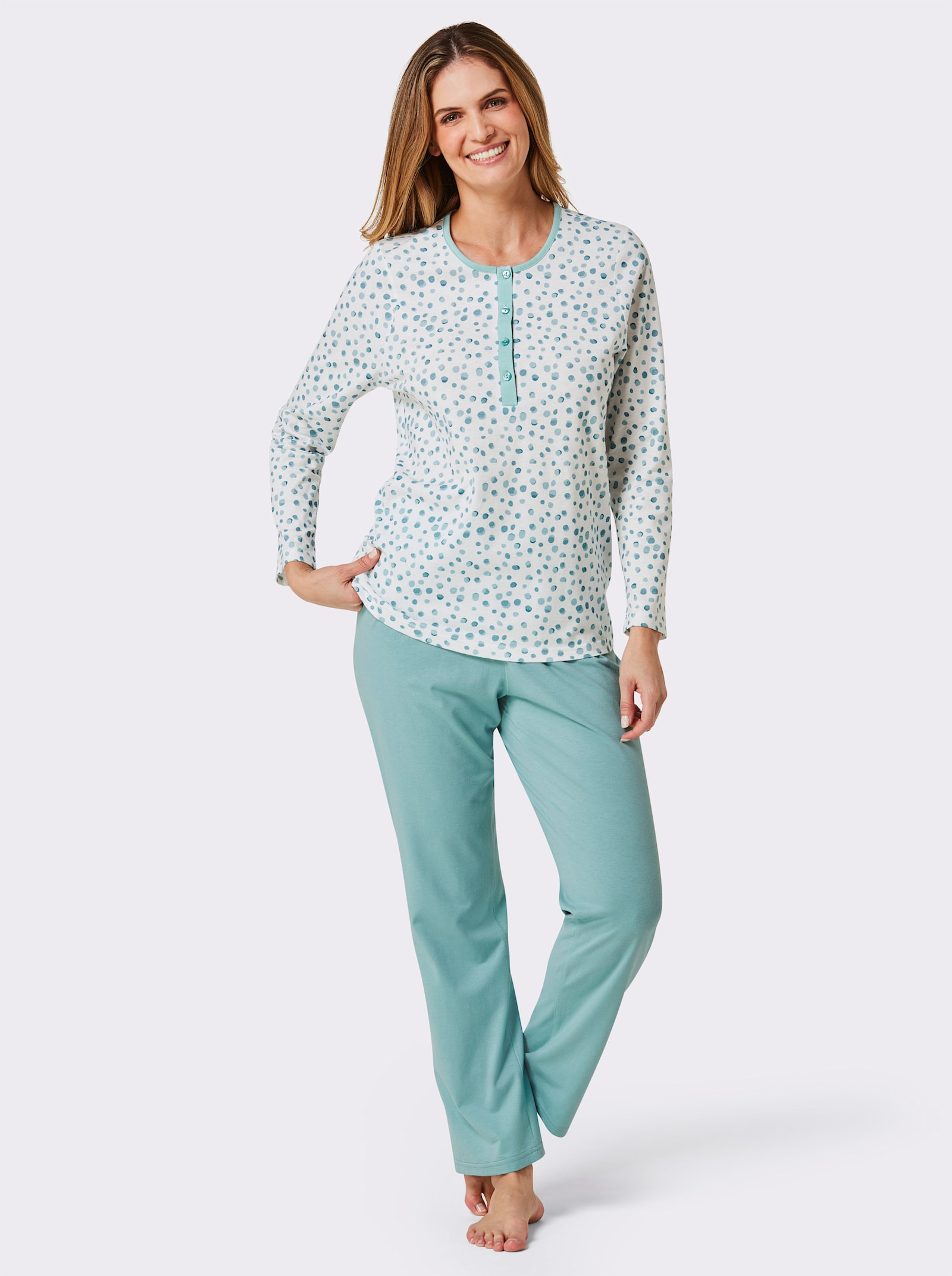 Ascafa Pyžama ke kombinování - mátová-potisk