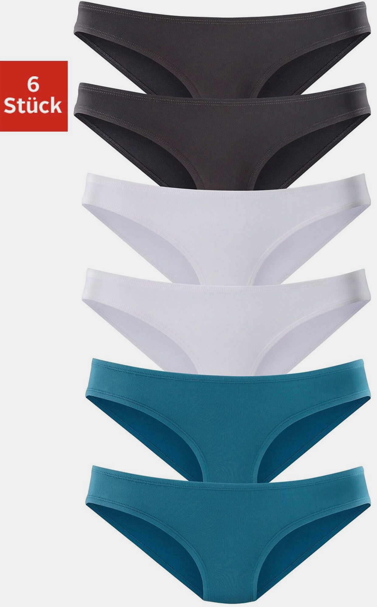 vivance active Bikinislip - petrol, schwarz, weiss