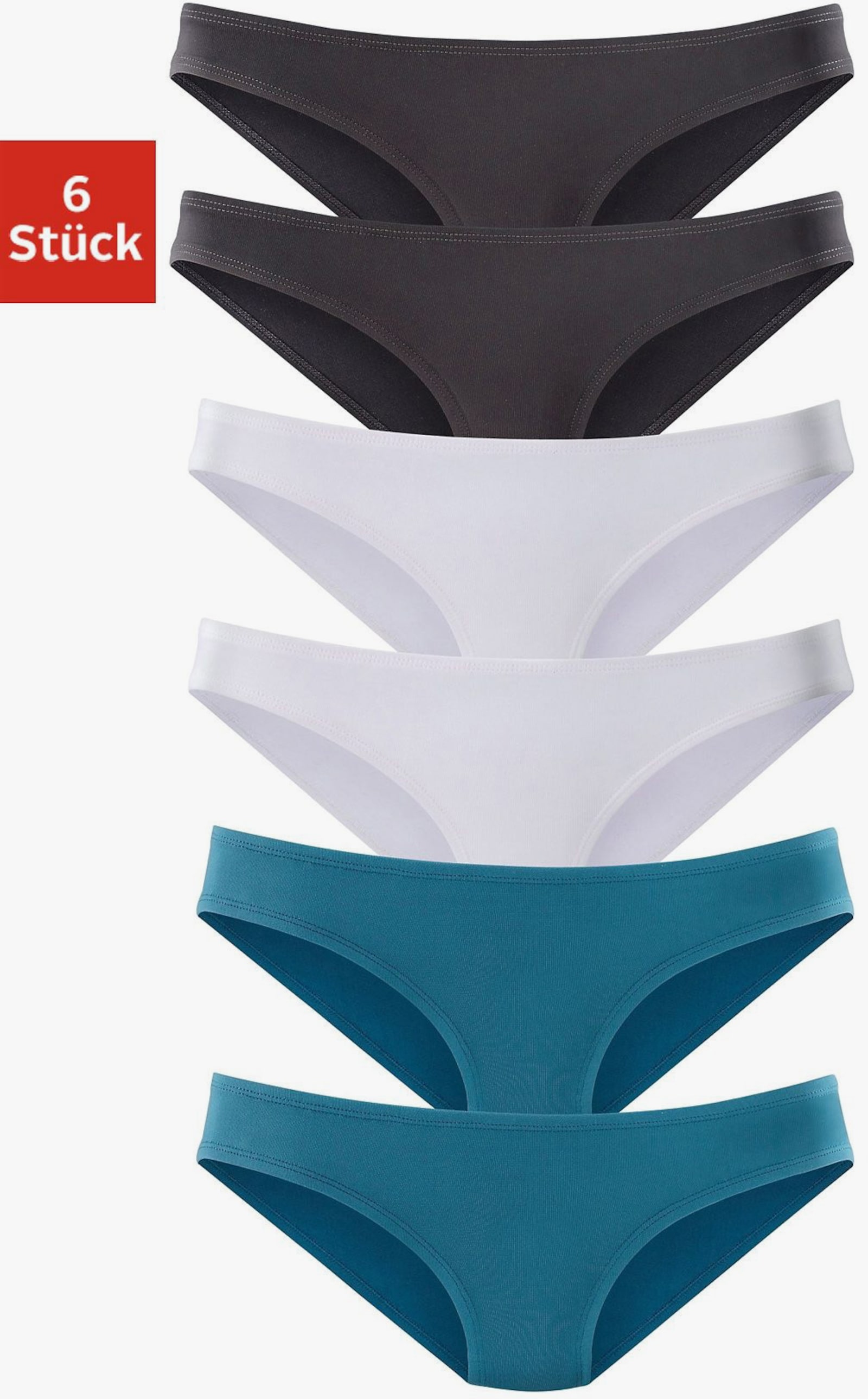 vivance active Bikinislip - petrol, schwarz, weiß