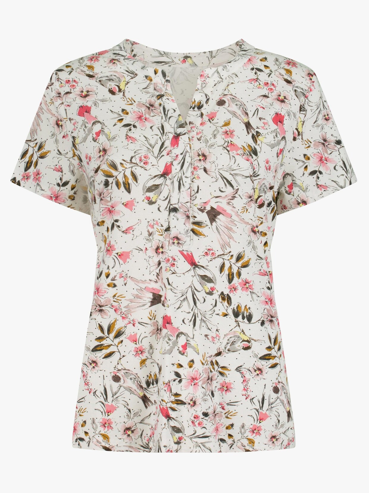 Tričko s krátkým rukávem - růžová-vzor