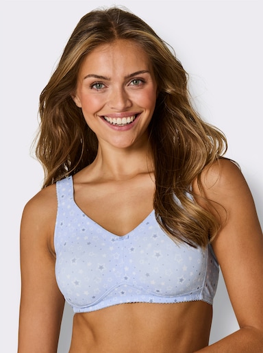 wäschepur Komfort-BH ohne Bügel - hellblau-weiß