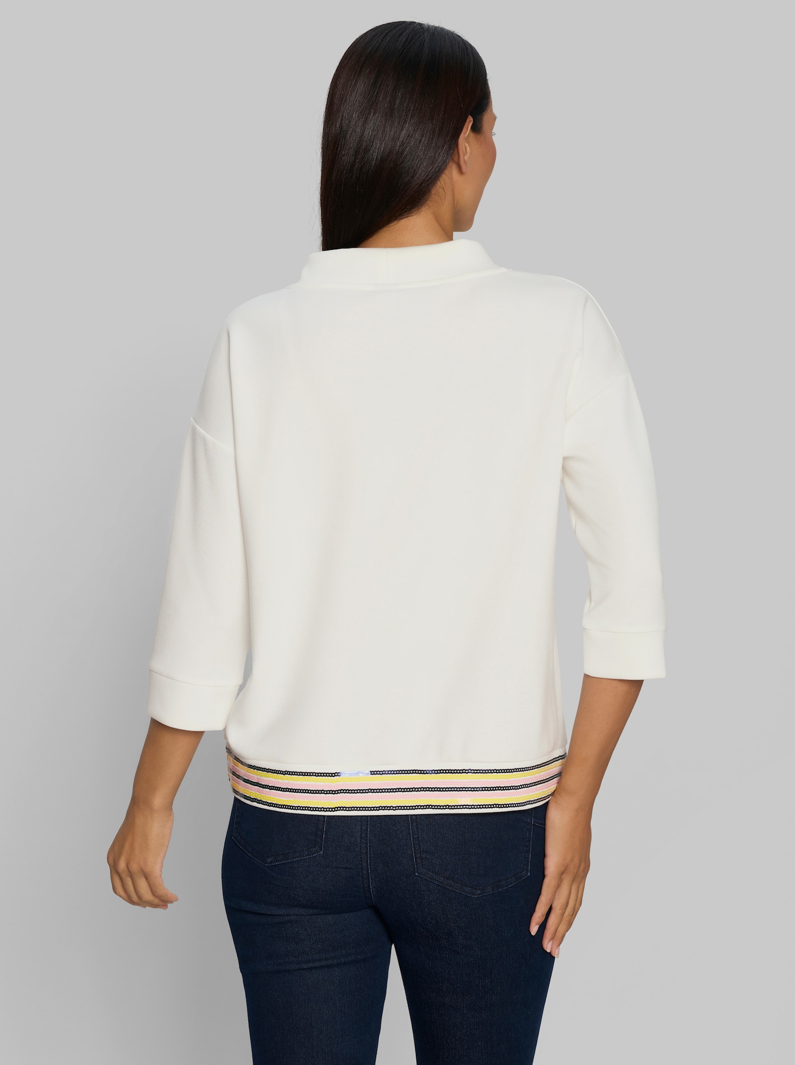 heine Sweatshirt mit Paillettensaum - ecru