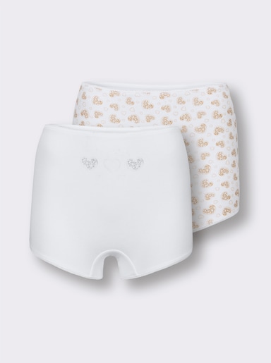 wäschepur Panty im 4er-Pack - weiß-bedruckt + weiß