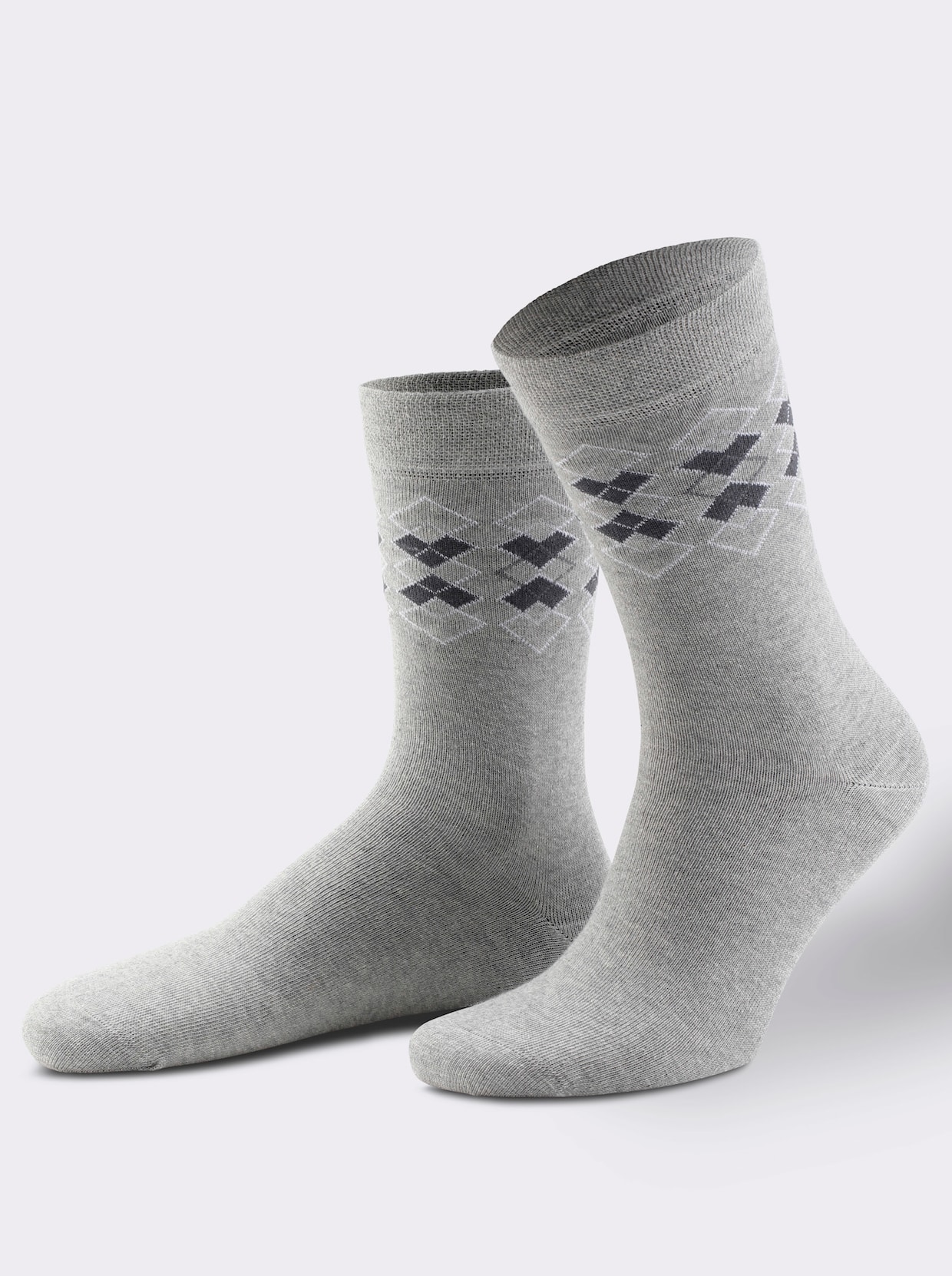 wäschepur Herren-Socken - grau-gemustert