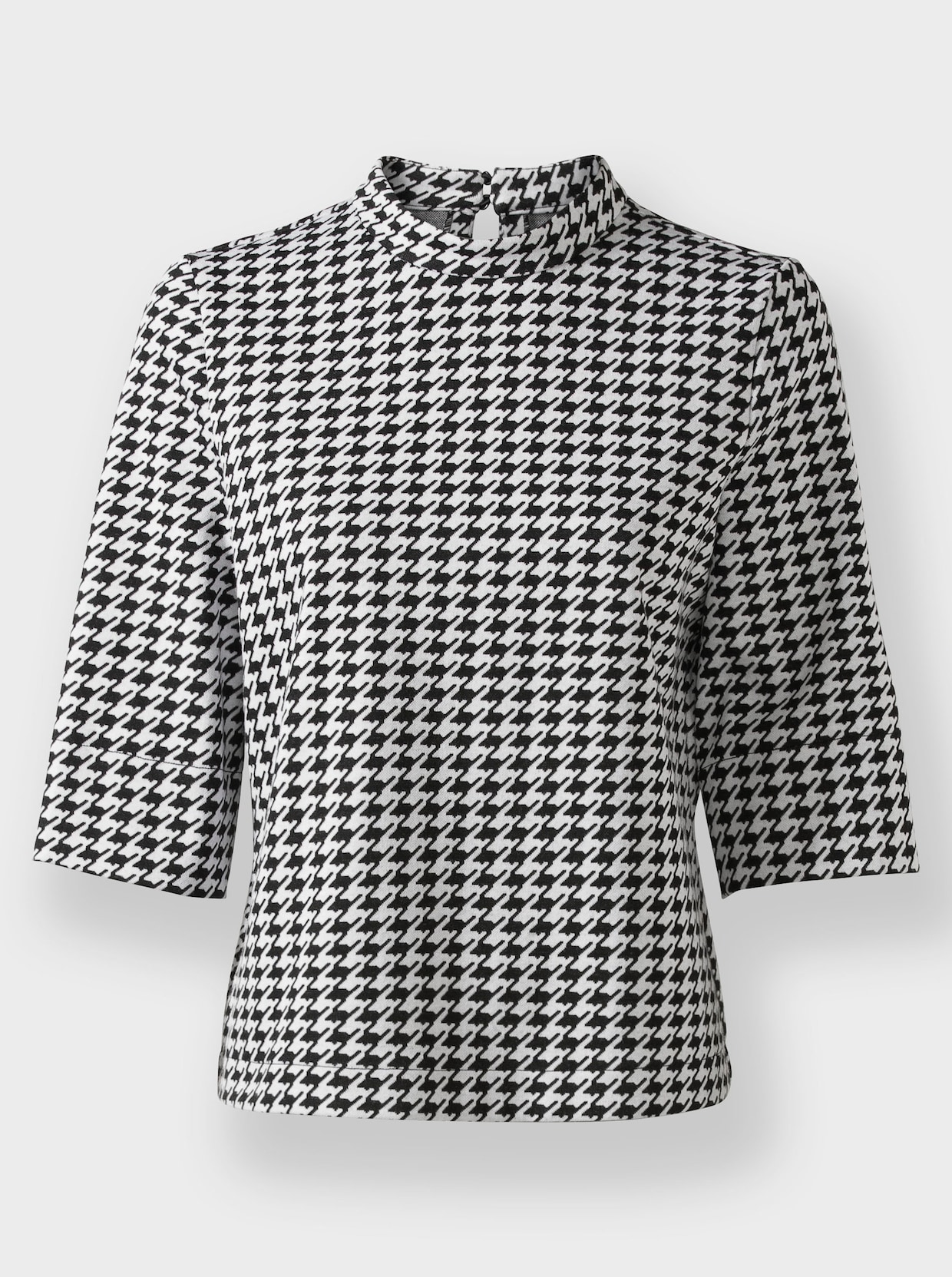 heine Shirt met opstaande kraag - zwart/wit pepita
