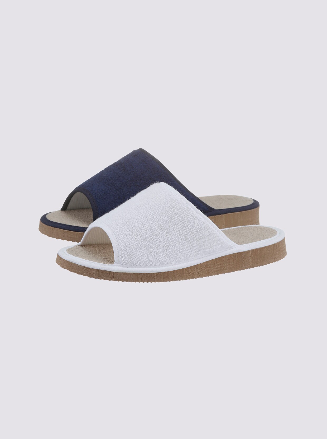 Pantoffels - wit + marine