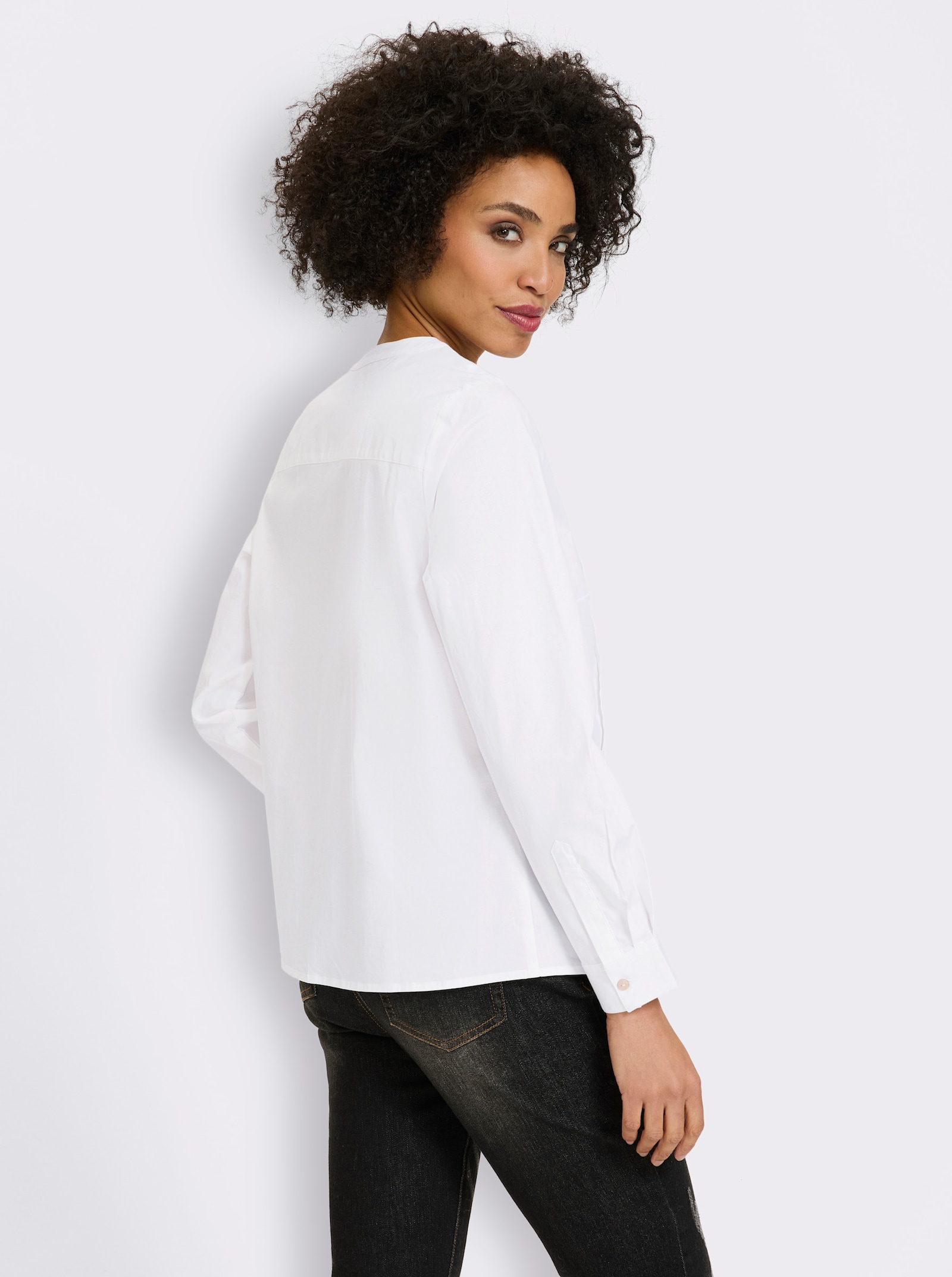 heine Baumwollbluse mit Biesen - ecru