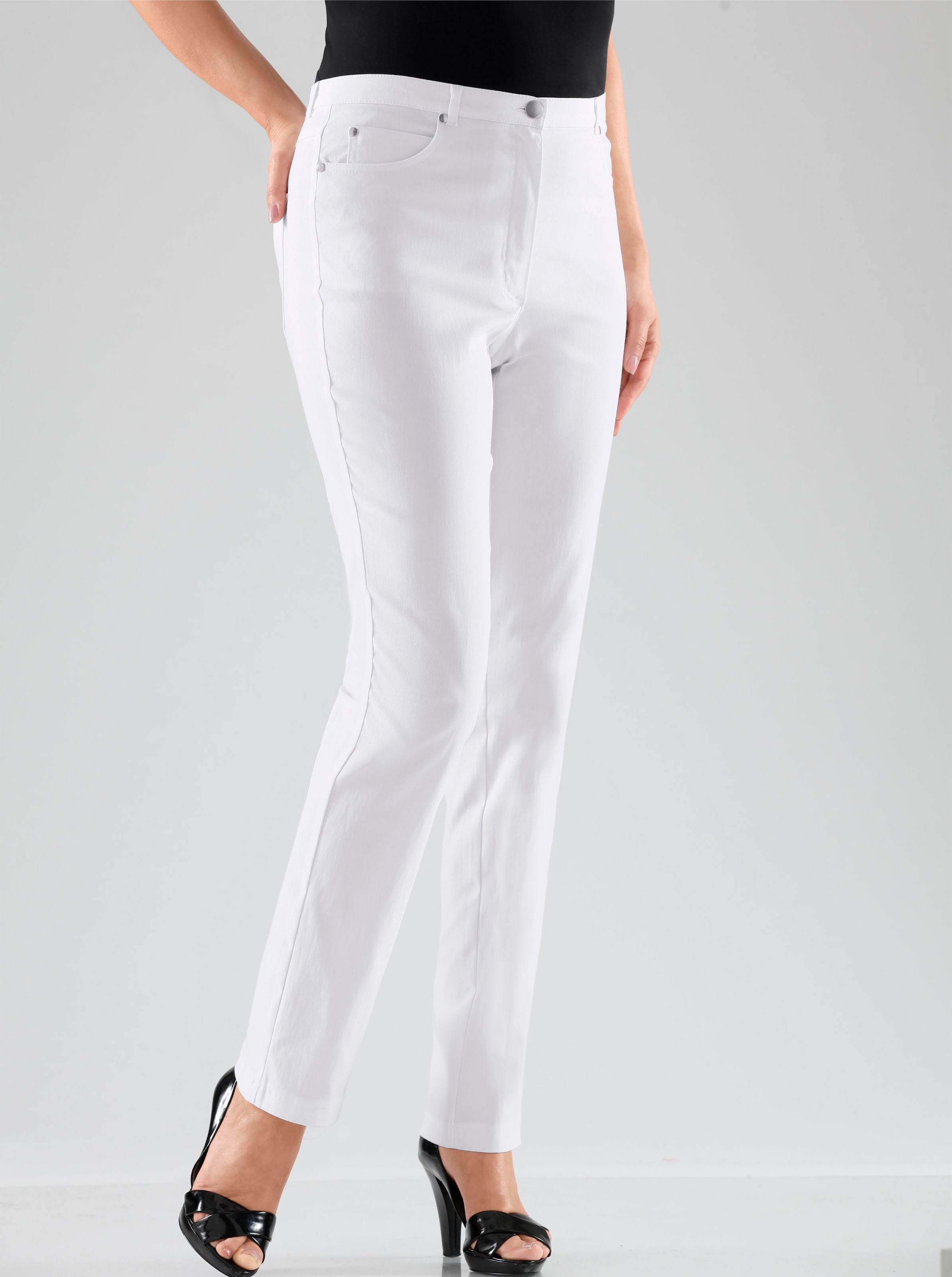 Witt Damen 5-Pocket-Hose in elastischer Qualität, weiß