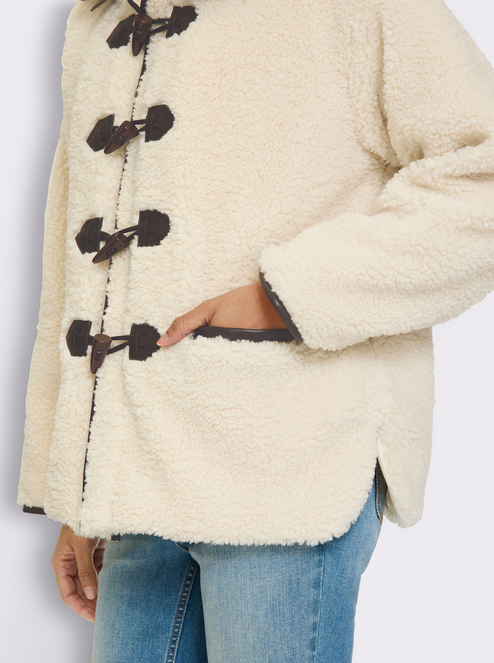 heine Teddyjacke mit Knebelknöpfen - champagner