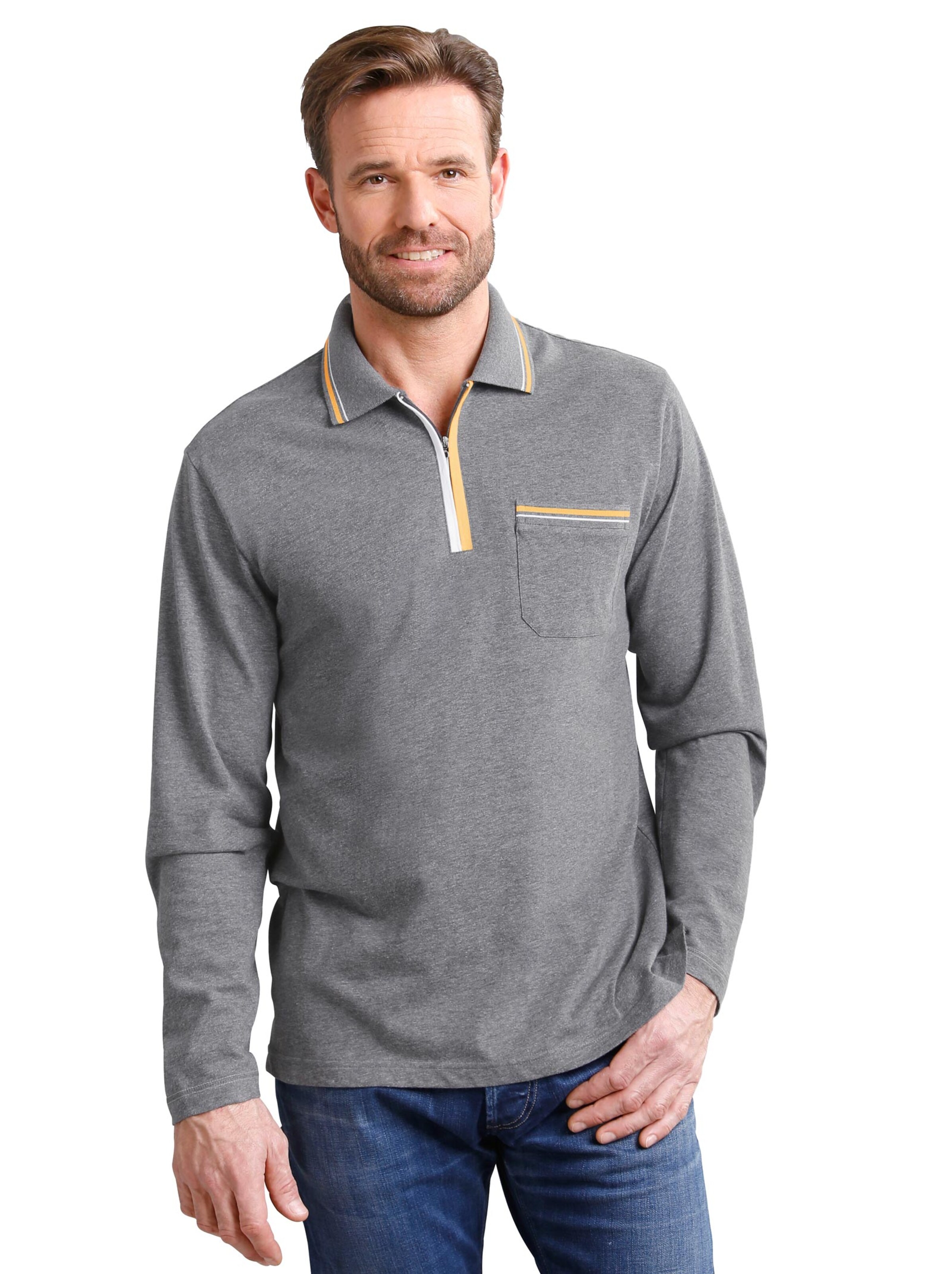 Poloshirt - grau-meliert