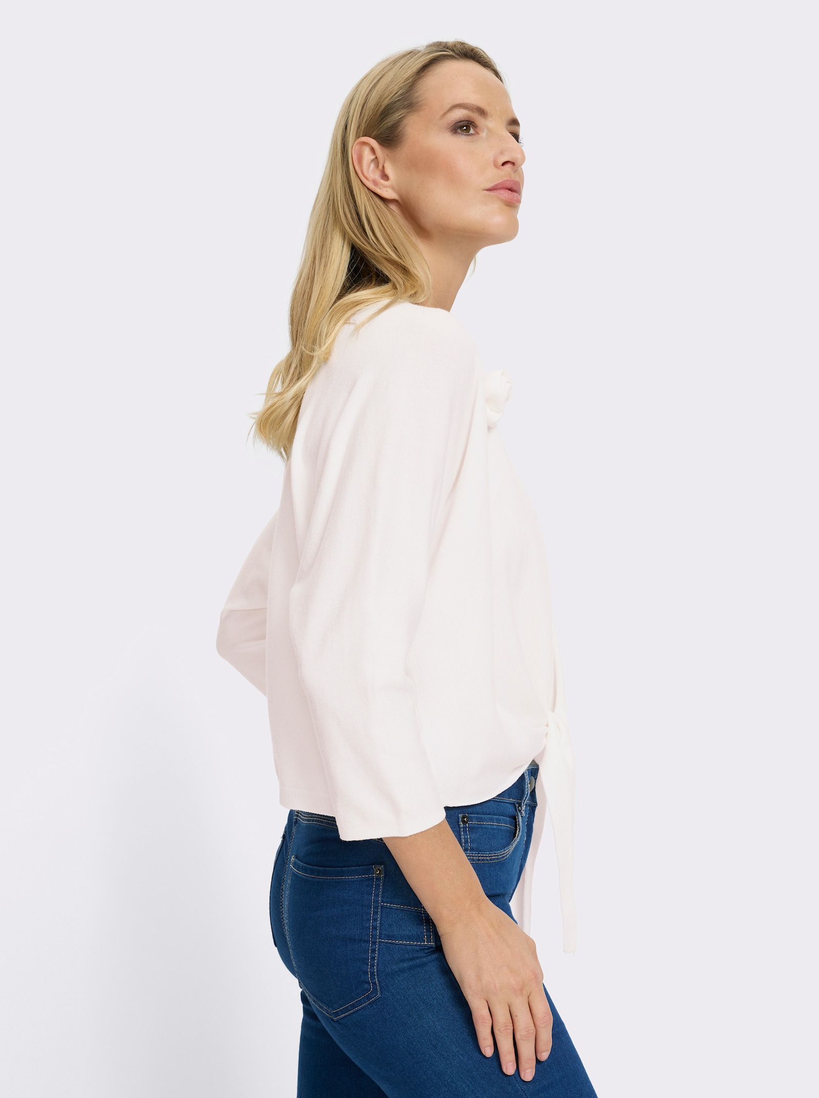 heine Boléro avec décoration florale - écru