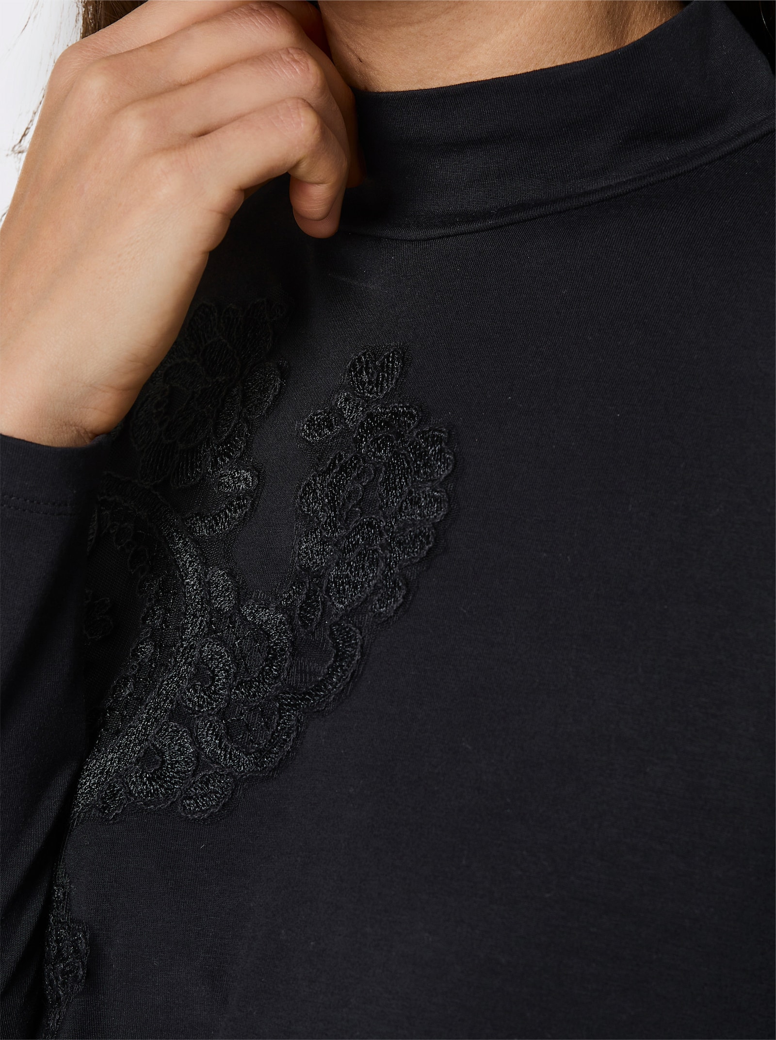 CREATION L PREMIUM Langarmshirt - schwarz