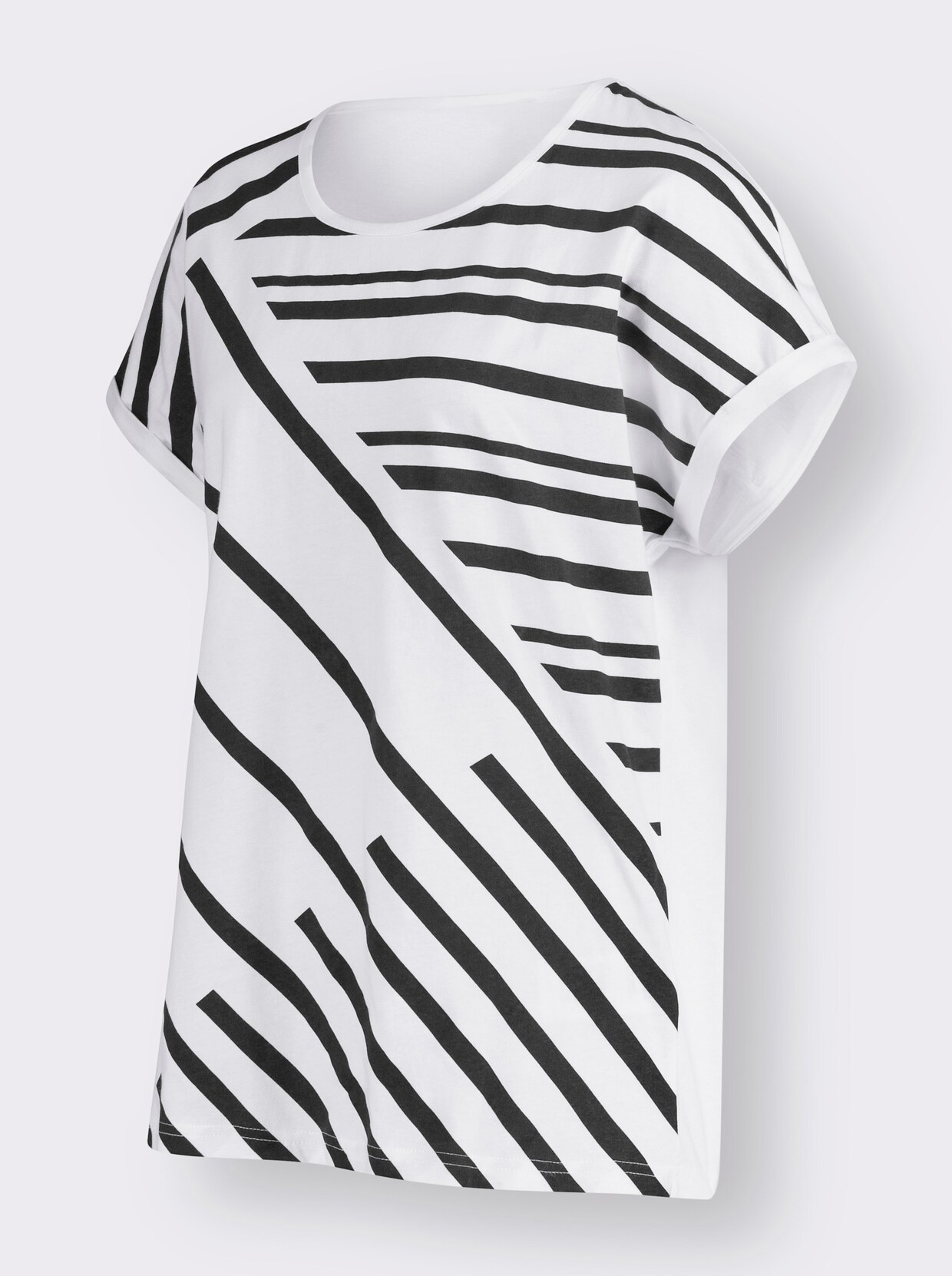 Shirt met korte mouwen - wit/nachtblauw gestreept