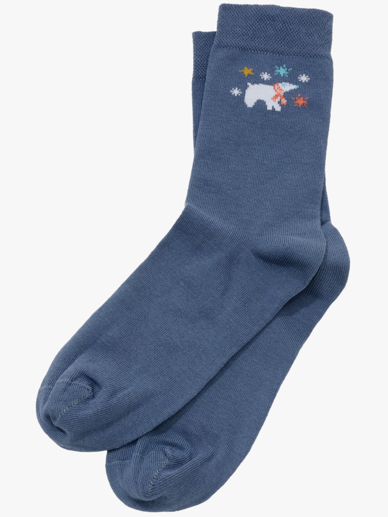 wäschepur Socken mit Eisbären-Print - rauchblau
