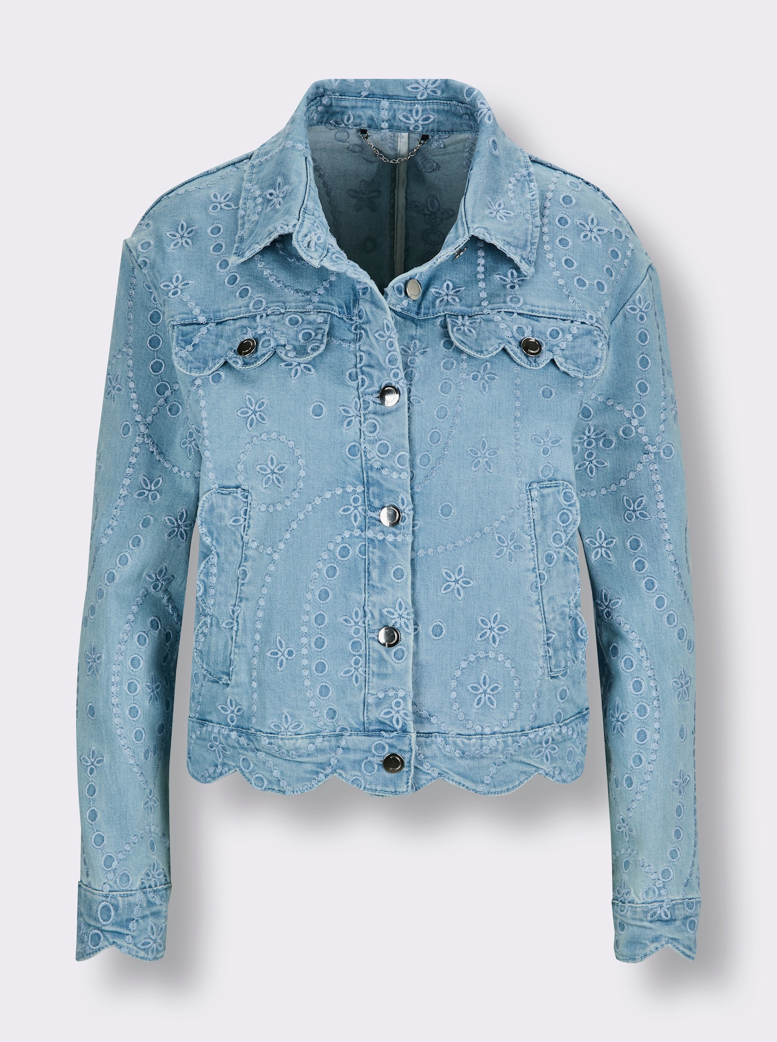 CREATION L PREMIUM Jeansjacke mit Stickerei - blue-bleached