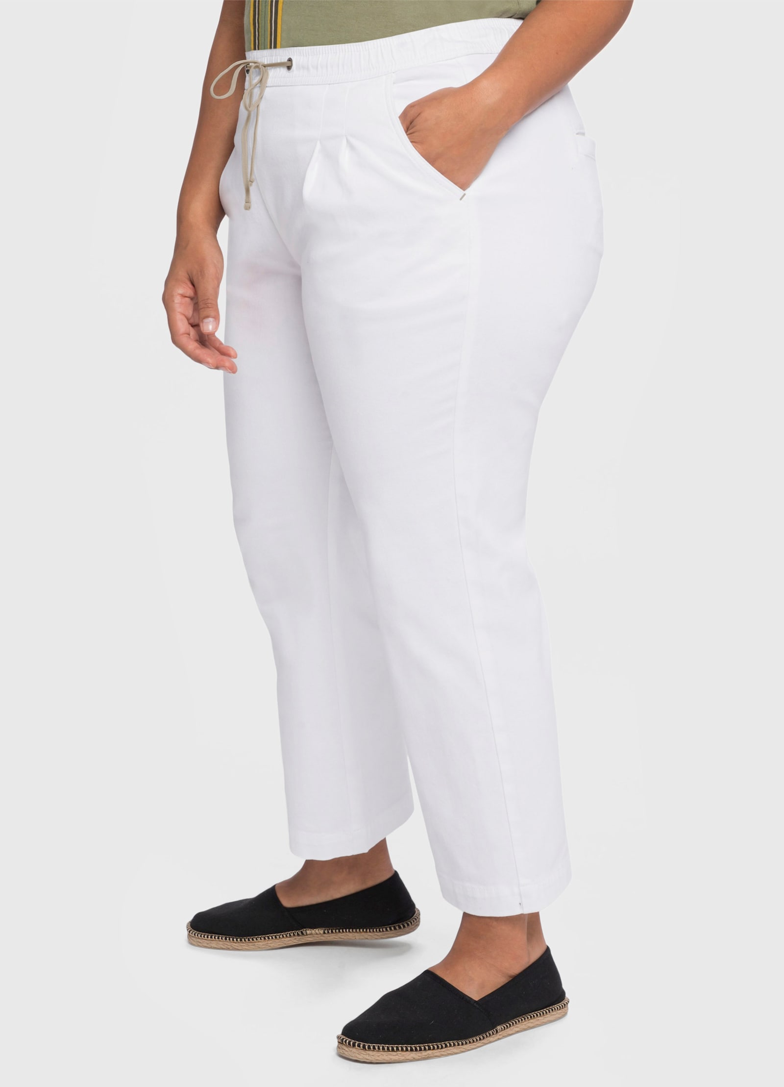 sheego Jogpants met contrastdetails - white denim