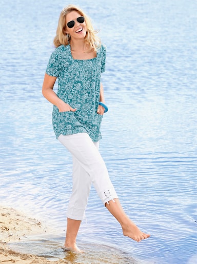 Tunikashirt - mint-weiss