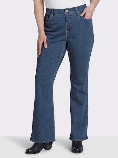 sheego Bootcut-Jeans in 5-Pocket-Form - blue-stone-washed