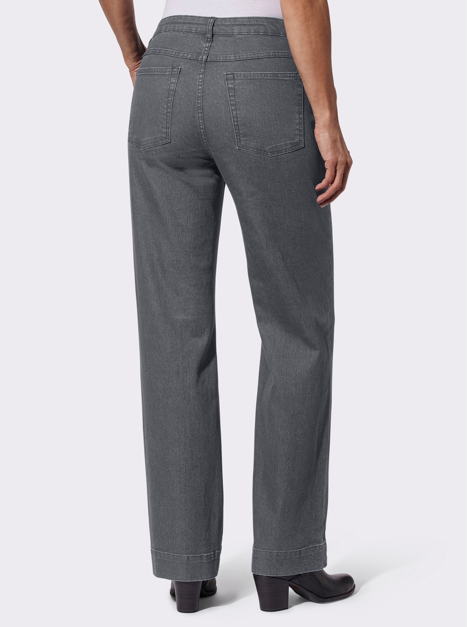 Jean avec jambes larges - gris pierre-gris-denim