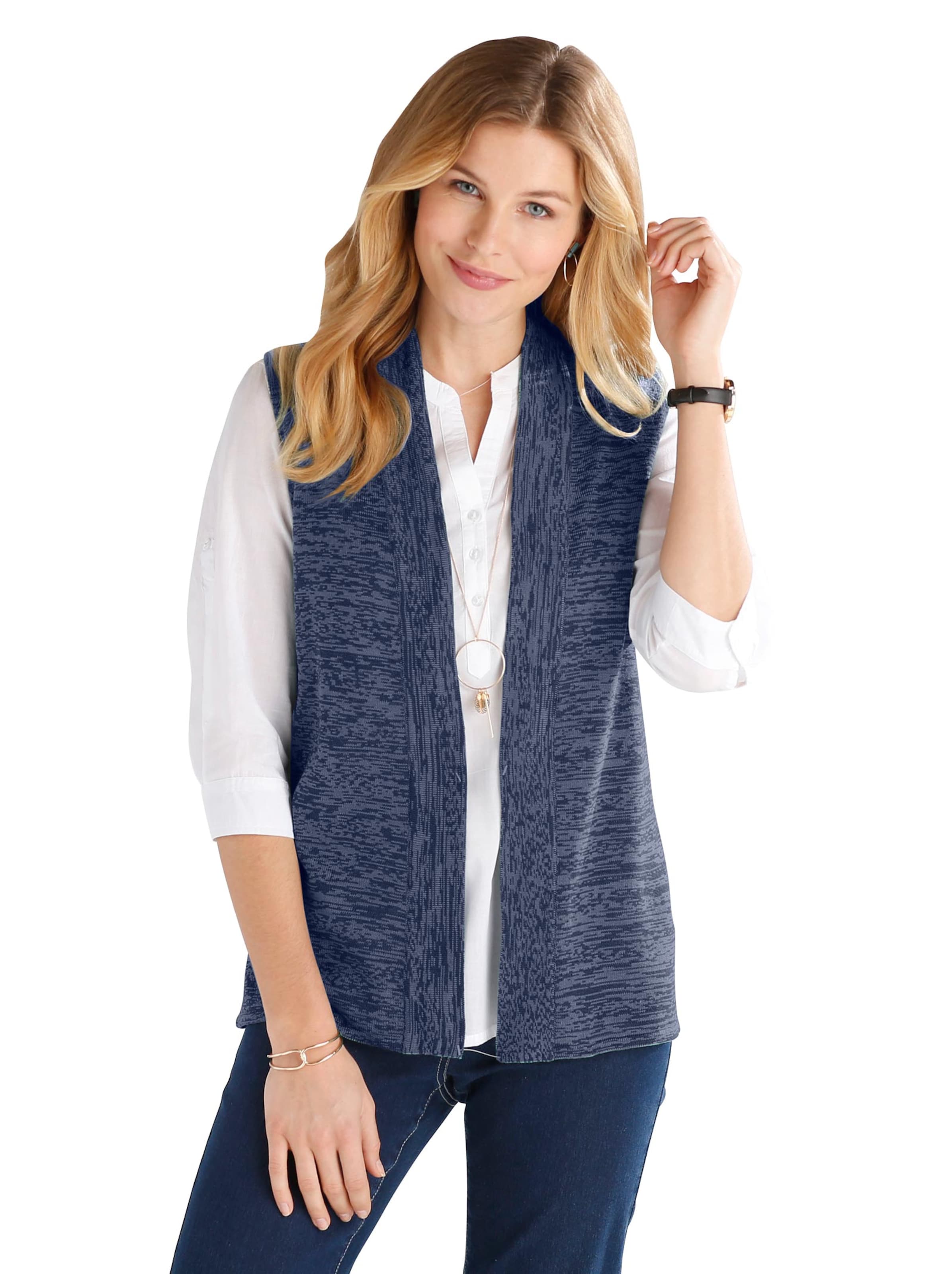 Strickweste - marine-meliert