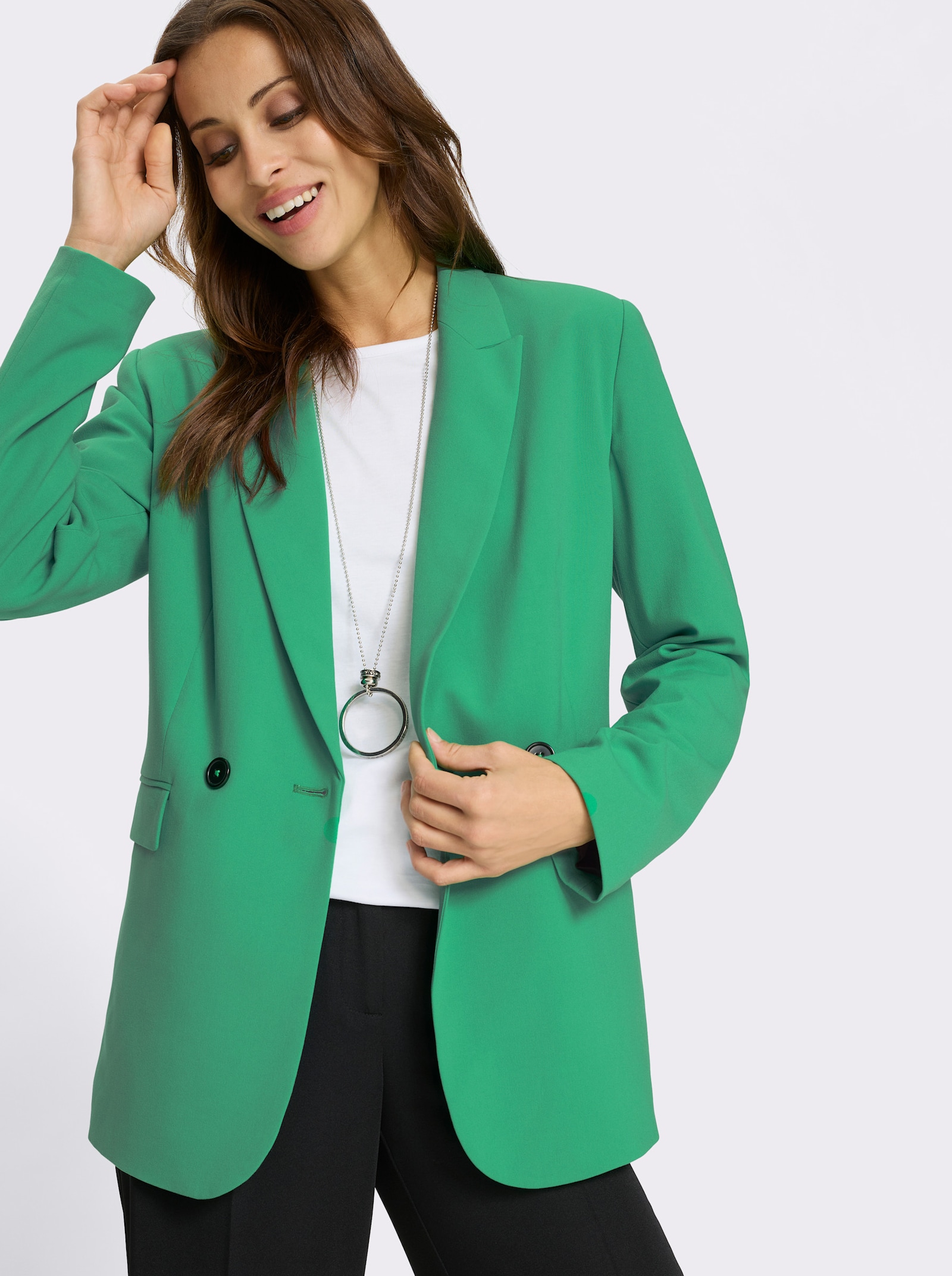 Blazer mit knöpfbarer Innentasche - grasgrün