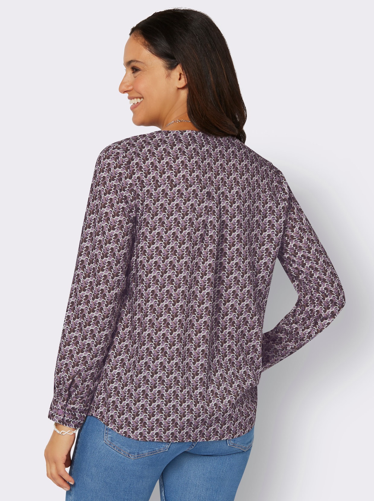 Blouse met print - mauve/donkertaupe bedrukt