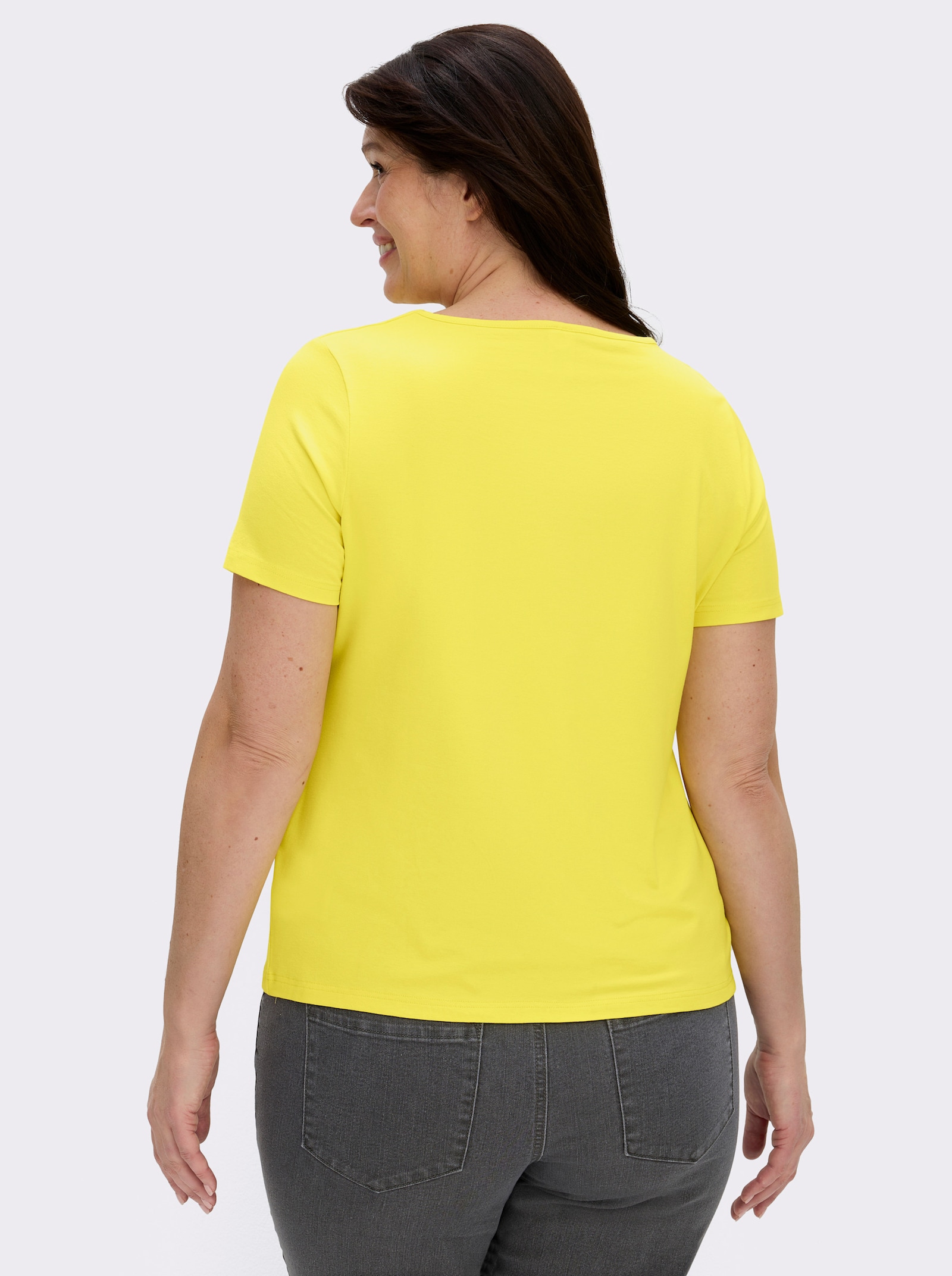 Wasserfallshirt mit kurzen Ärmeln - limone